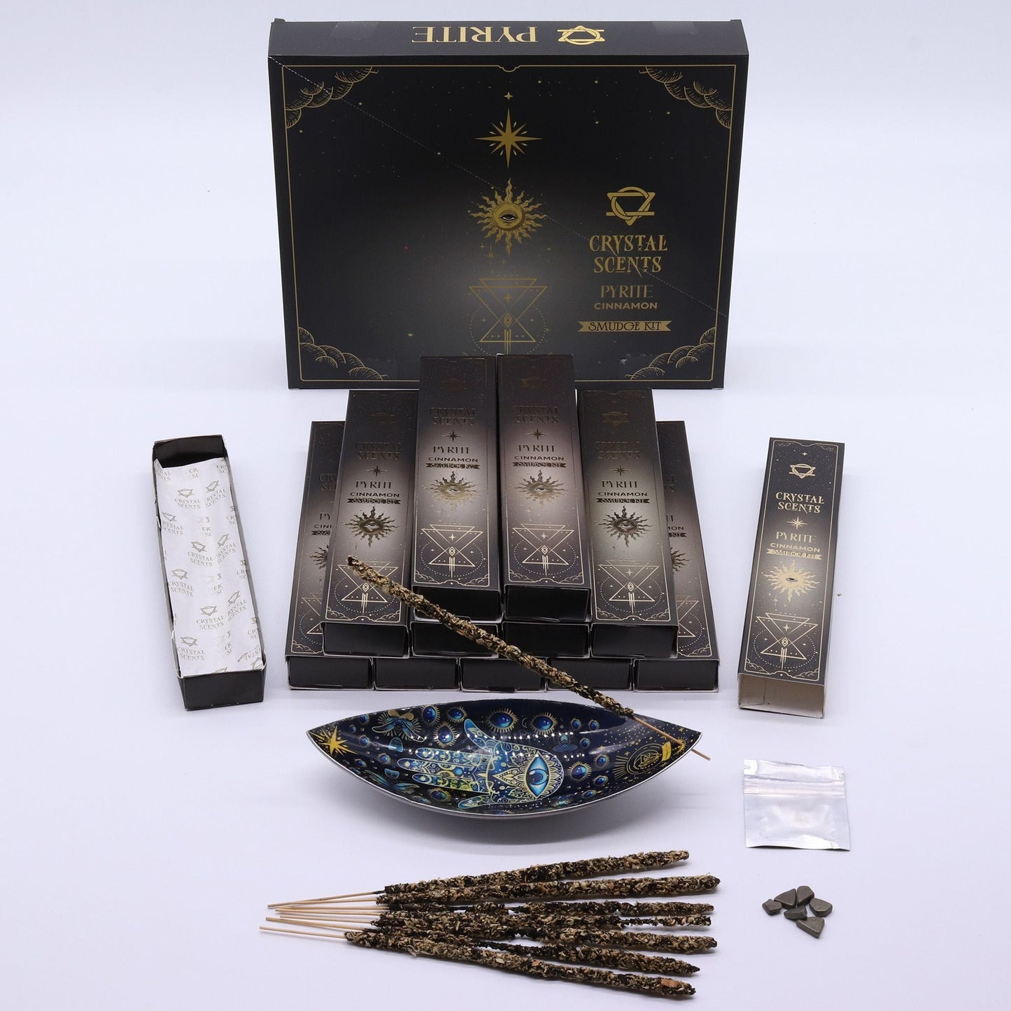 Pyrite Crystal Scents Smudge Incense - Cinnamon - Luna Panther