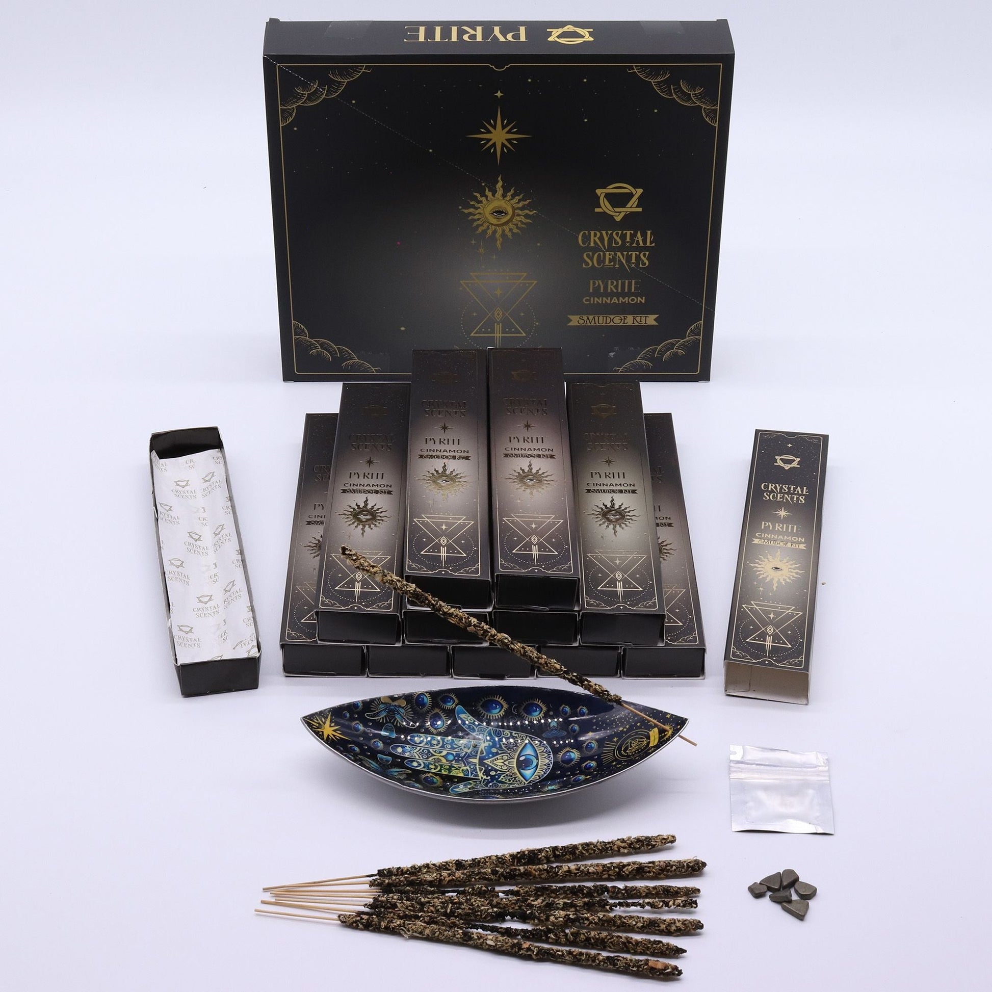 Pyrite Crystal Scents Smudge Incense - Cinnamon - Luna Panther