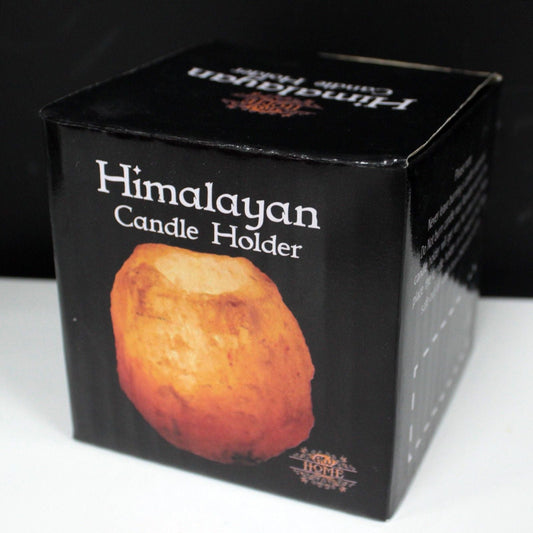 Polished Quality Natural Salt Candle Holder featuring natural patterning and unique variations - Luna Panther