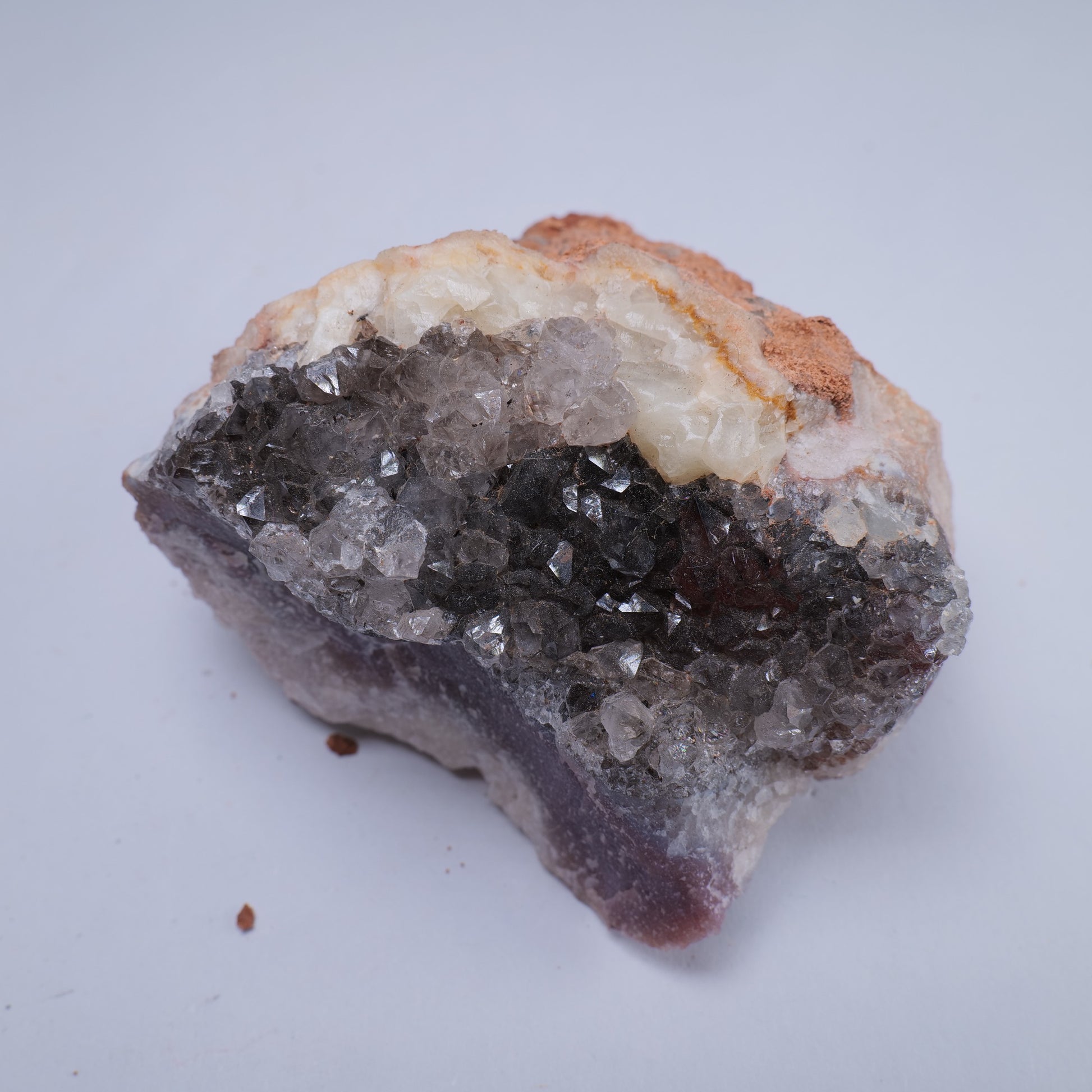 Quartz crystal cluster with purple zoning, 188g, 70 x 60 x 45mm