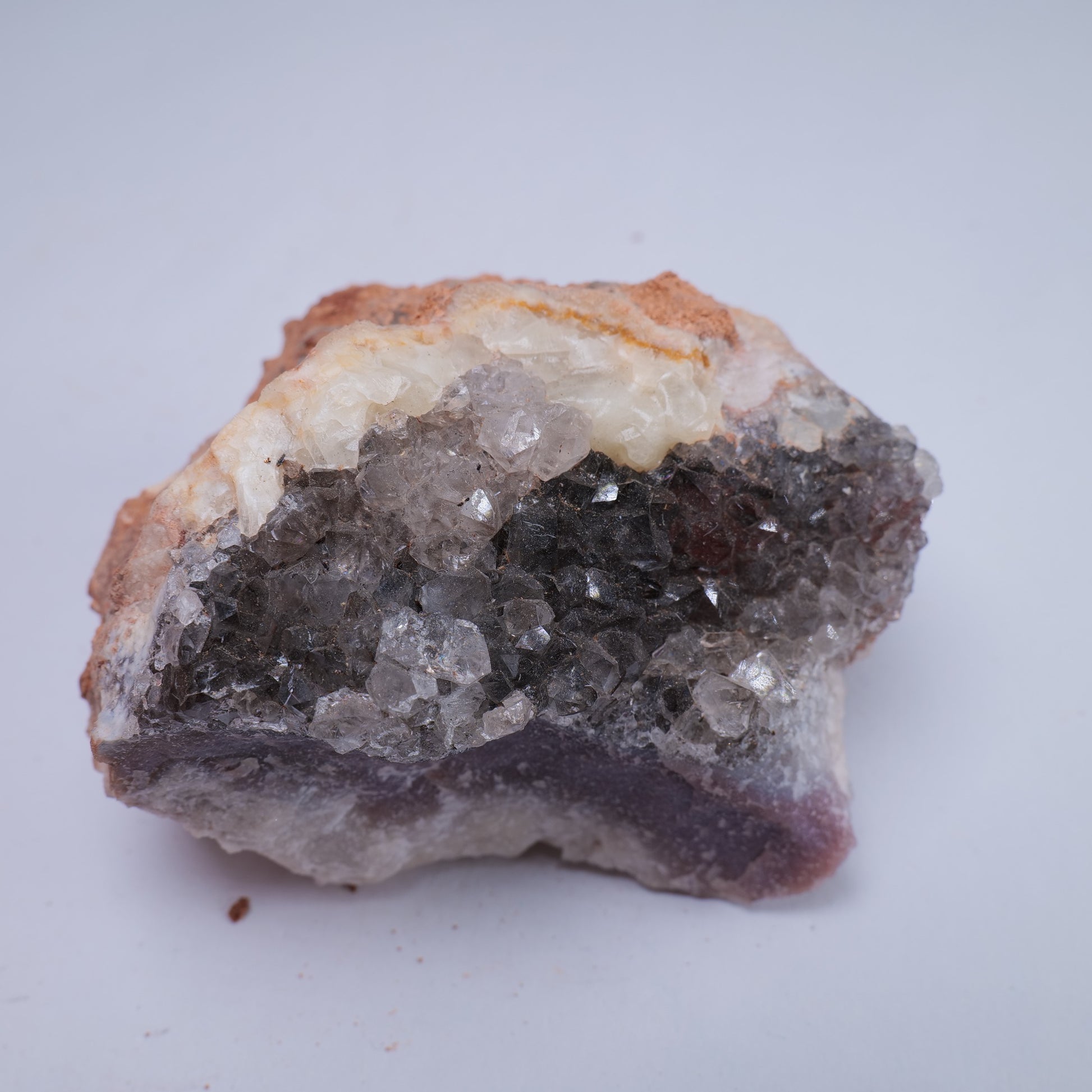 Quartz crystal cluster with purple zoning, 188g, 70 x 60 x 45mm