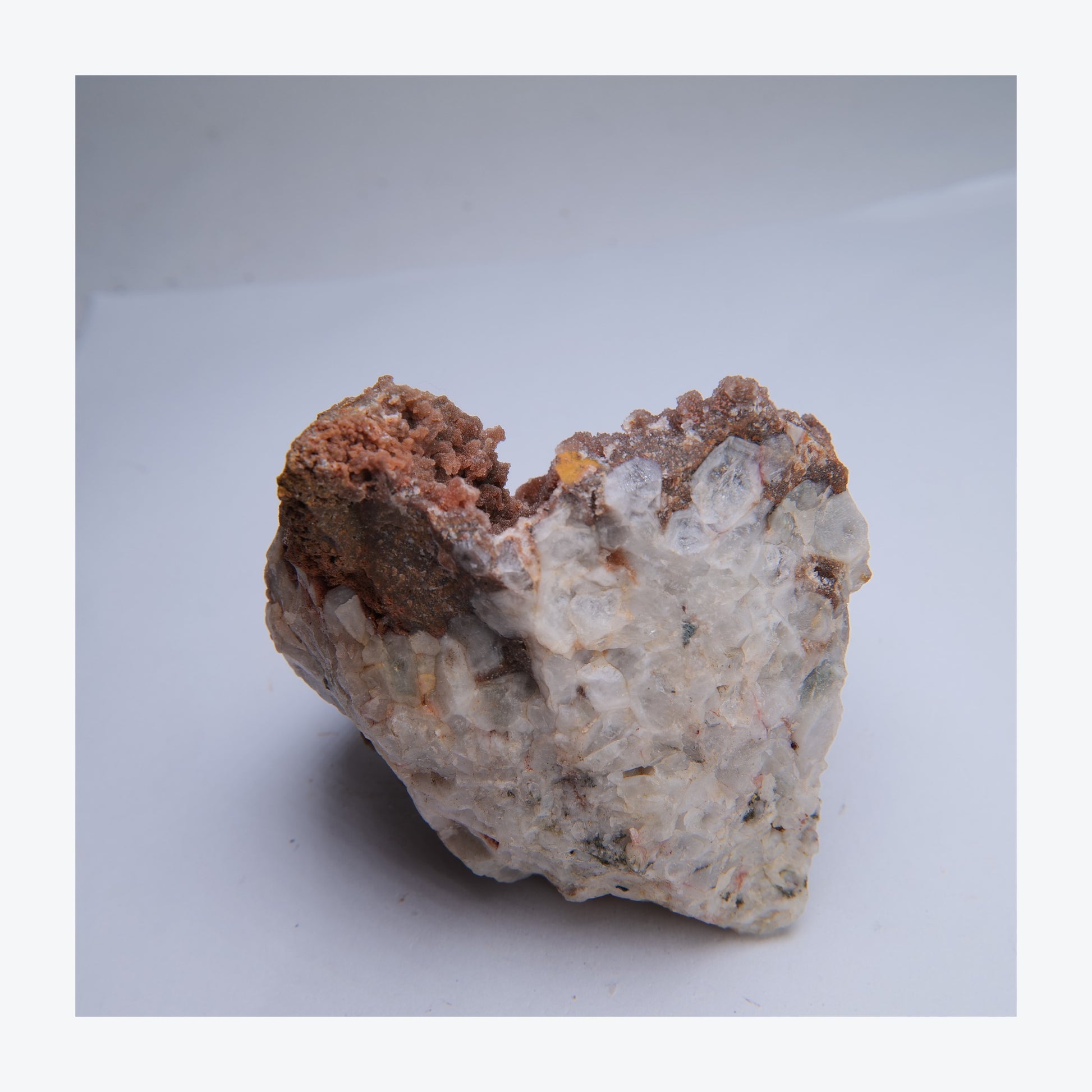 Quartz on jasper specimen from Botallack Mine, Cornwall, 336g