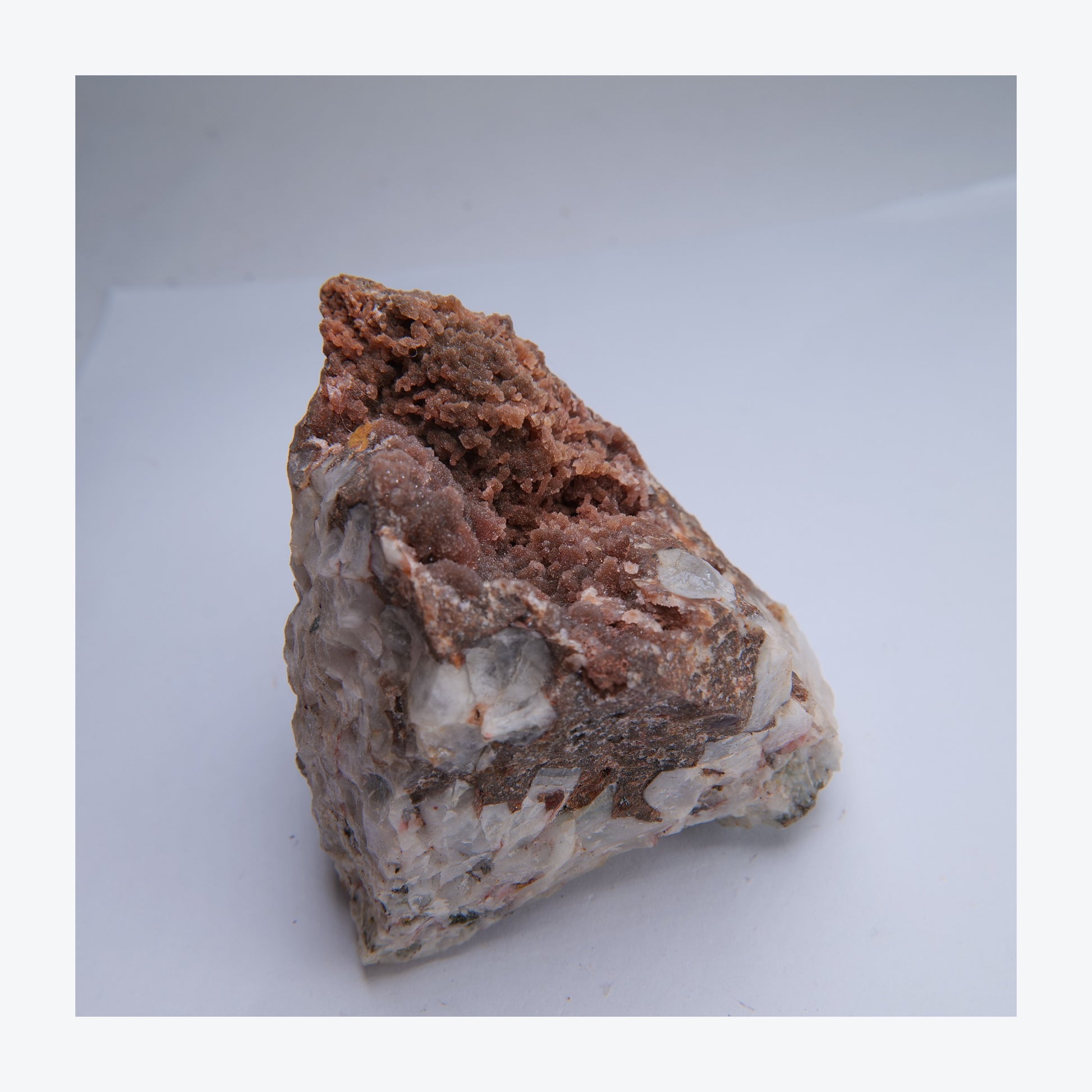 Quartz on jasper specimen from Botallack Mine, Cornwall, 336g