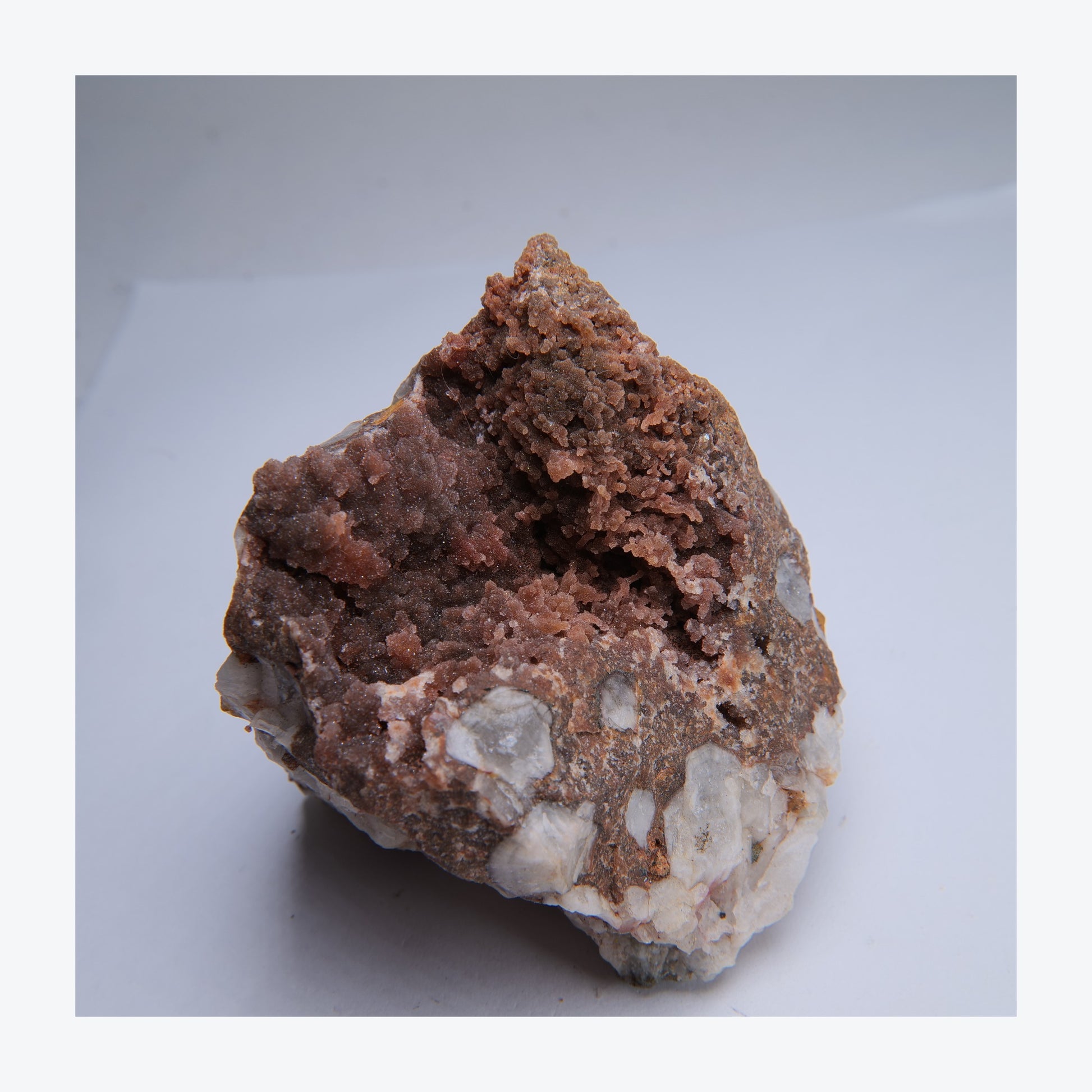 Quartz on jasper specimen from Botallack Mine, Cornwall, 336g