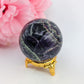 Polished Rainbow Fluorite Sphere - 177g, 48mm featuring banded green‑purple hues and glassy clarity - Luna Panther
