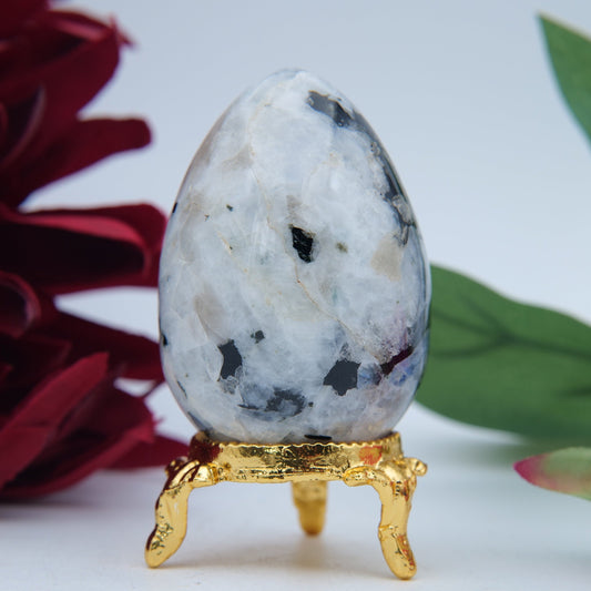 Rainbow Moonstone Egg — 137 g (65 mm) - Luna Panther