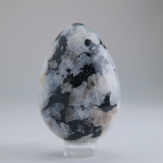 Rainbow Moonstone Egg 137g 60mm - Luna Panther
