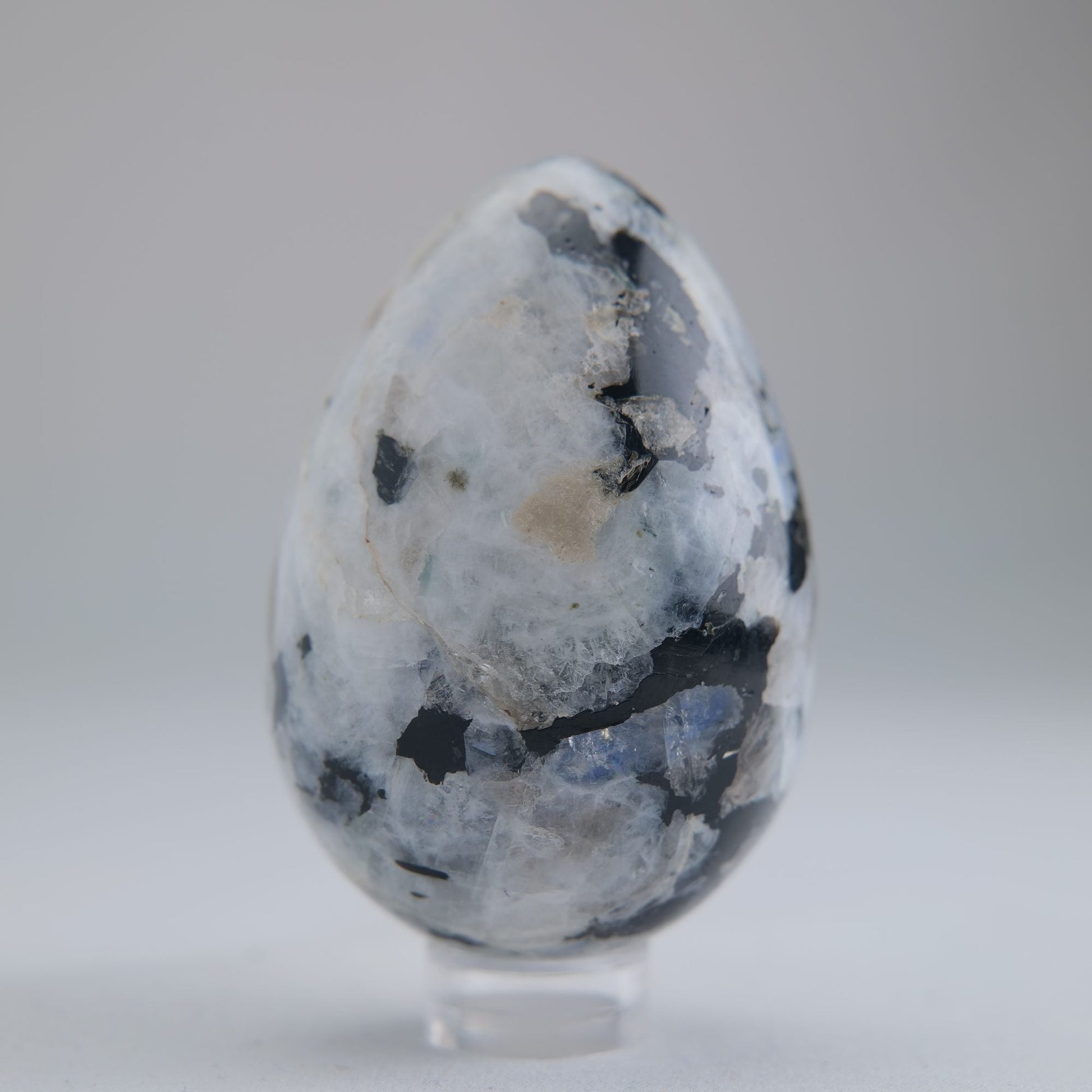 Rainbow Moonstone Egg 137g 60mm - Luna Panther