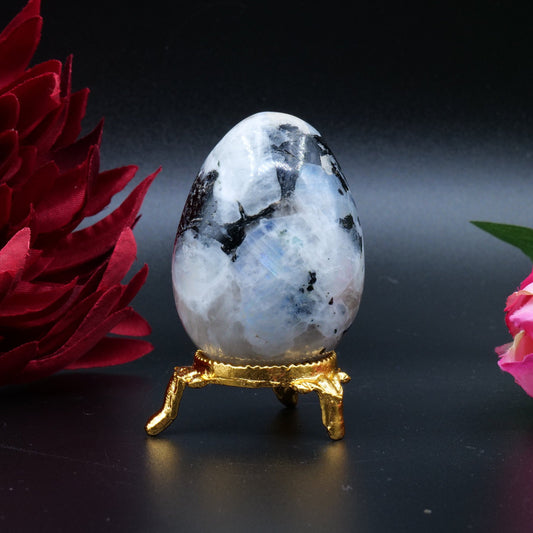 Rainbow Moonstone Egg — 140g (57×41mm) - Luna Panther