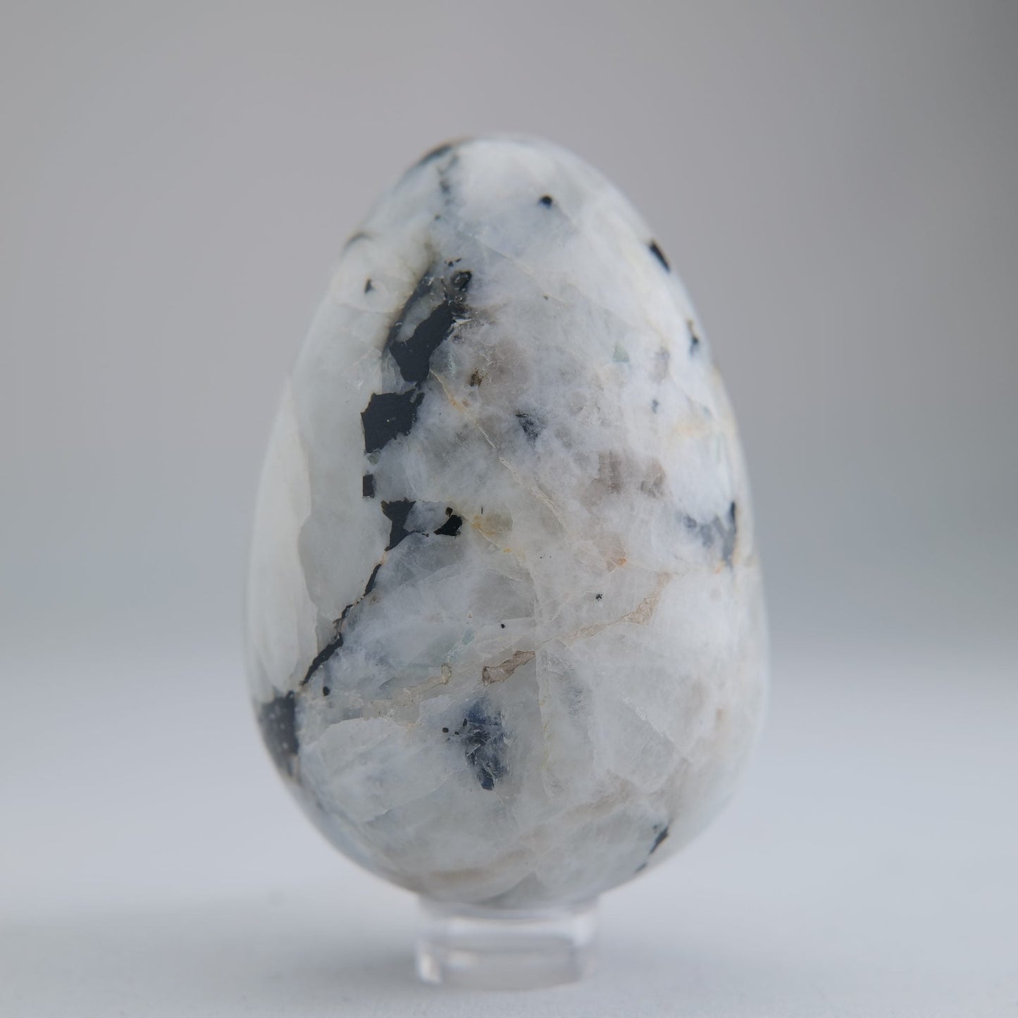 Rainbow Moonstone Egg 218g 70mm - Luna Panther