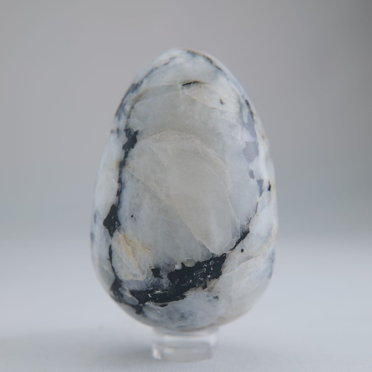 Rainbow Moonstone Egg 218g 70mm - Luna Panther