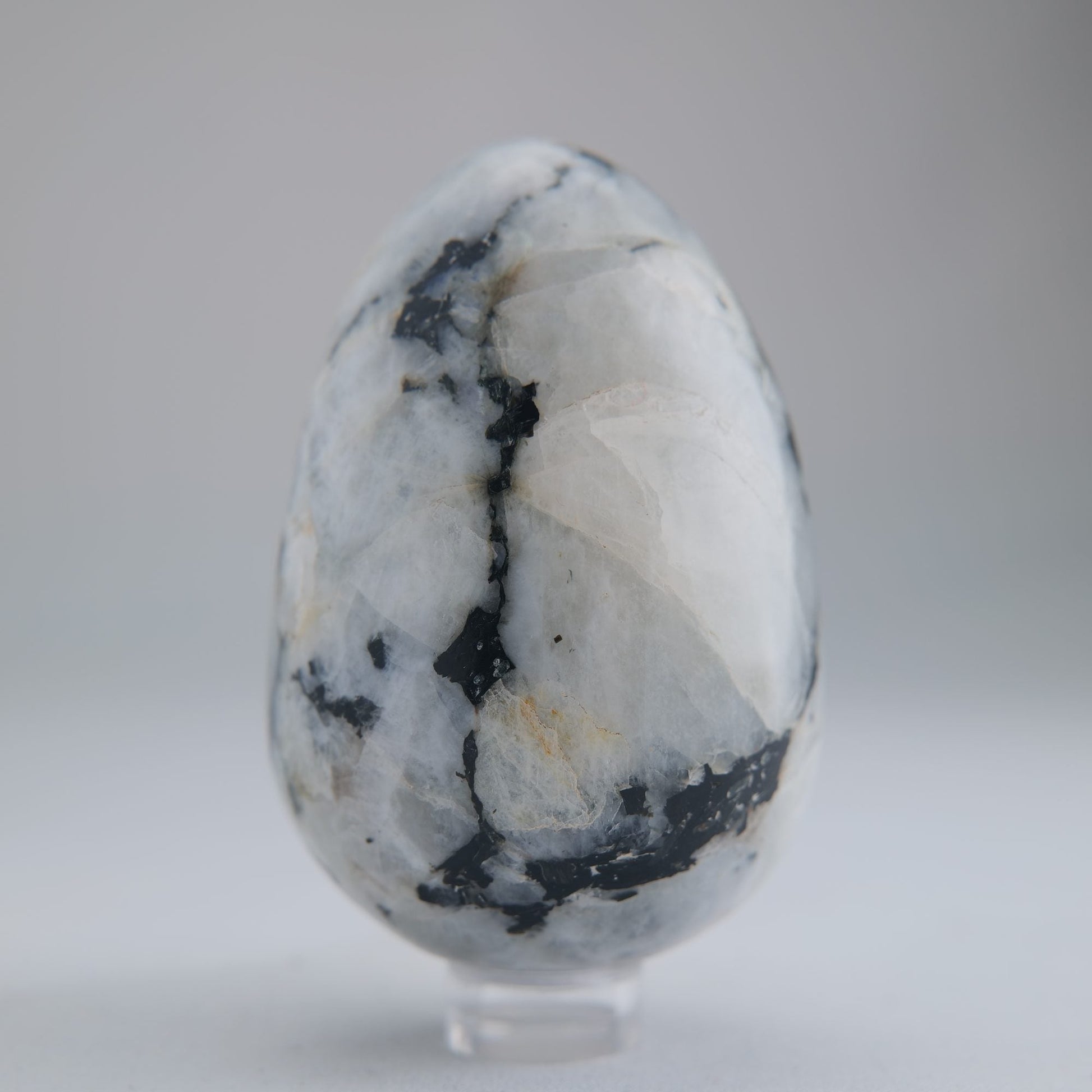 Rainbow Moonstone Egg 218g 70mm - Luna Panther
