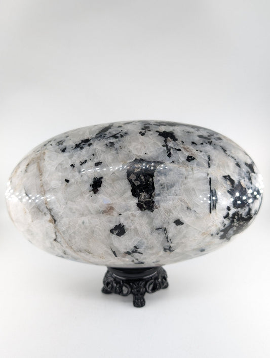 Polished Rainbow Moonstone Lingam 4500g featuring pearly adularescence and soft sheen - Luna Panther