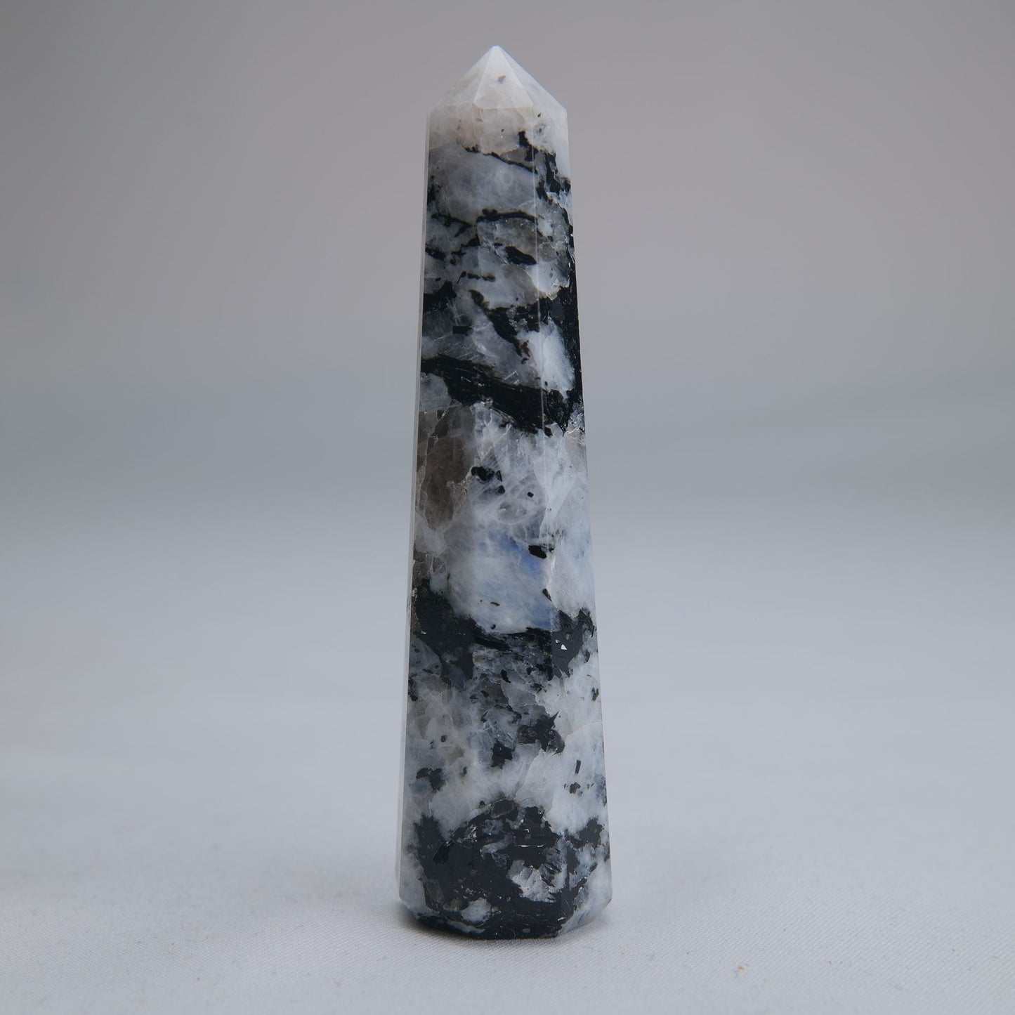 Rainbow Moonstone Obelisk 47g 80mm - Luna Panther
