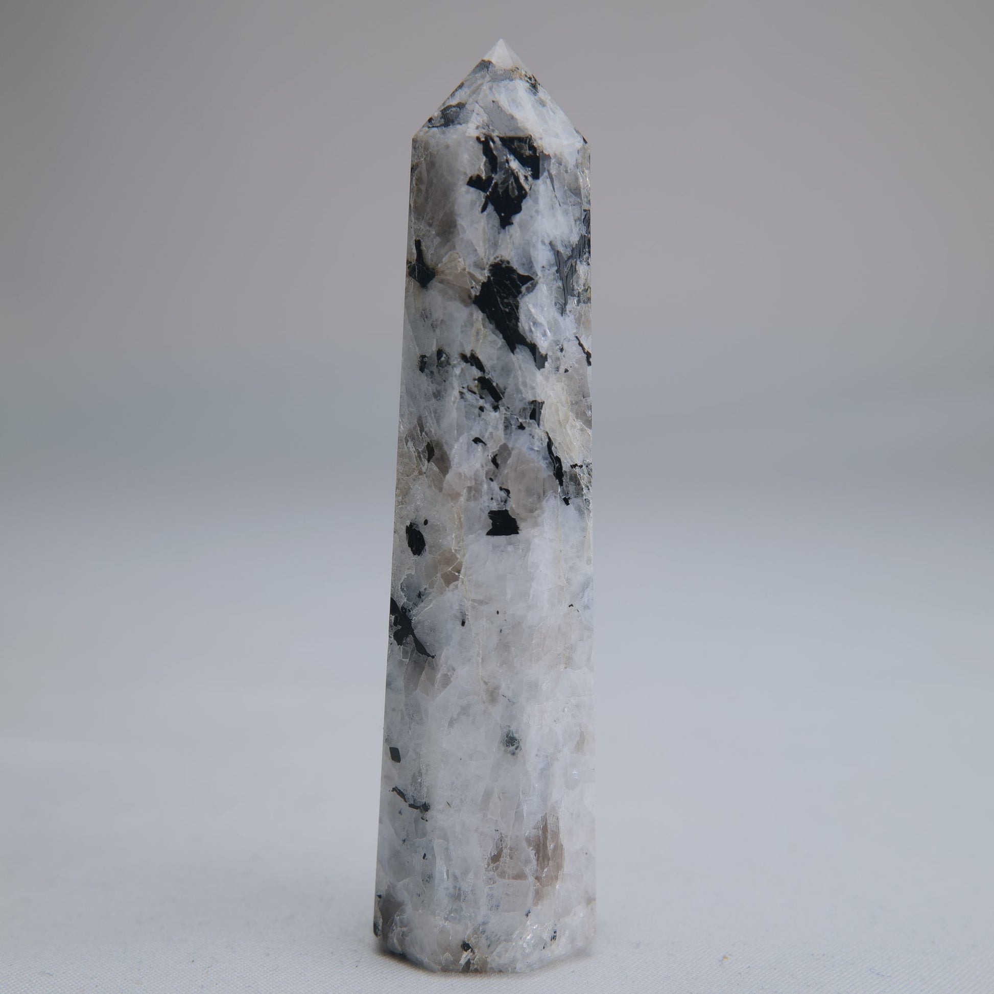 Rainbow Moonstone Obelisk 52g 80mm - Luna Panther