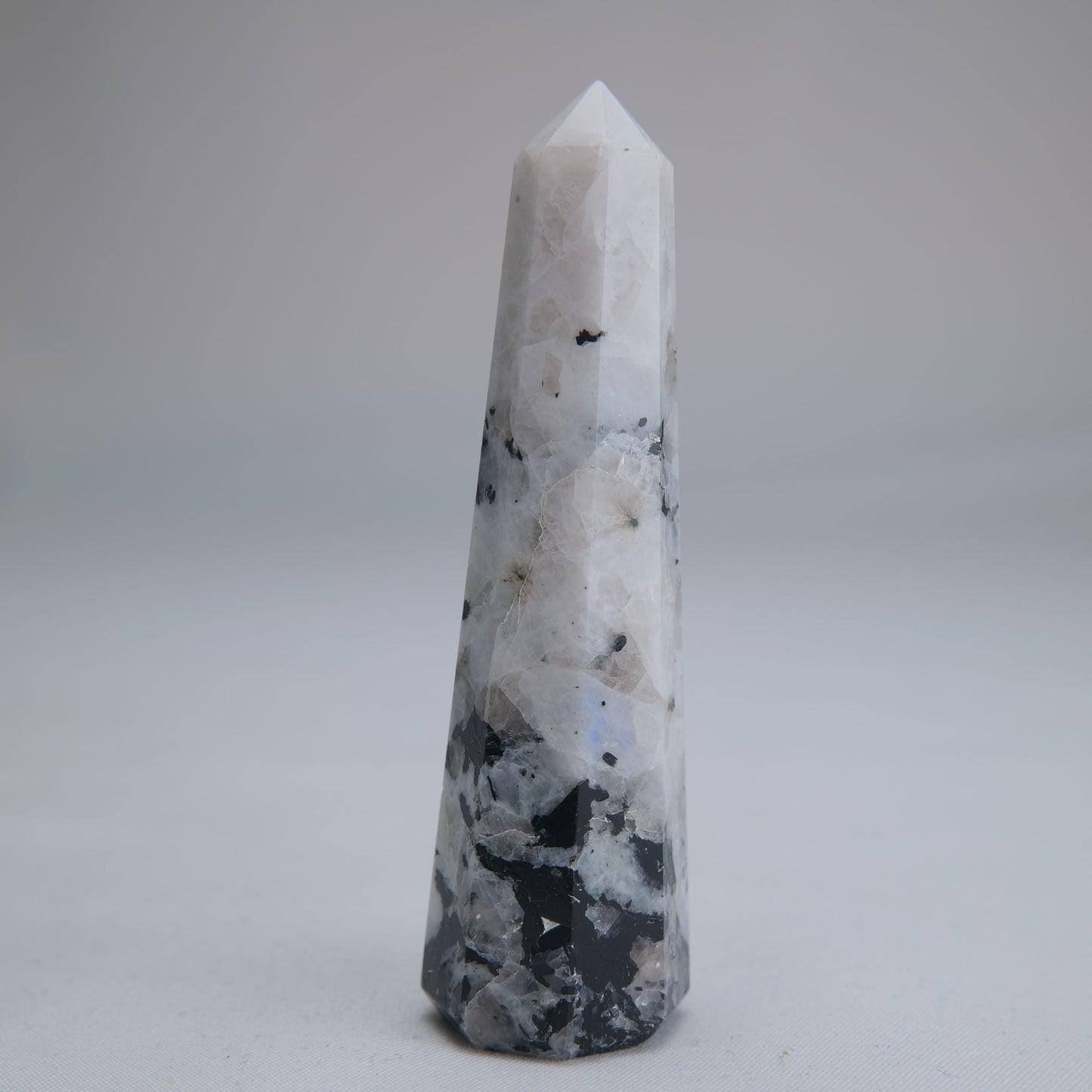 Rainbow Moonstone Obelisk 55g 80mm - Luna Panther