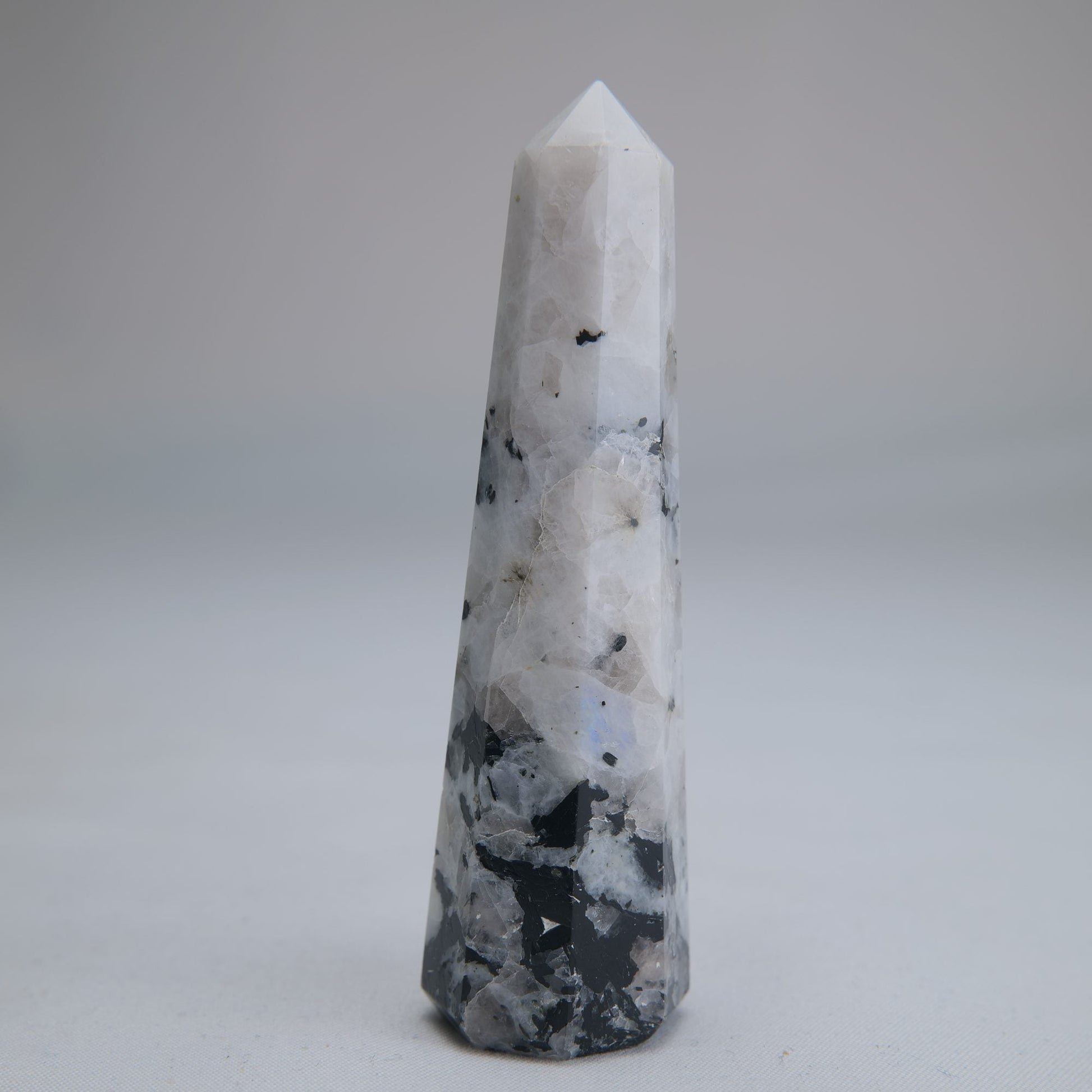 Rainbow Moonstone Obelisk 55g 80mm - Luna Panther