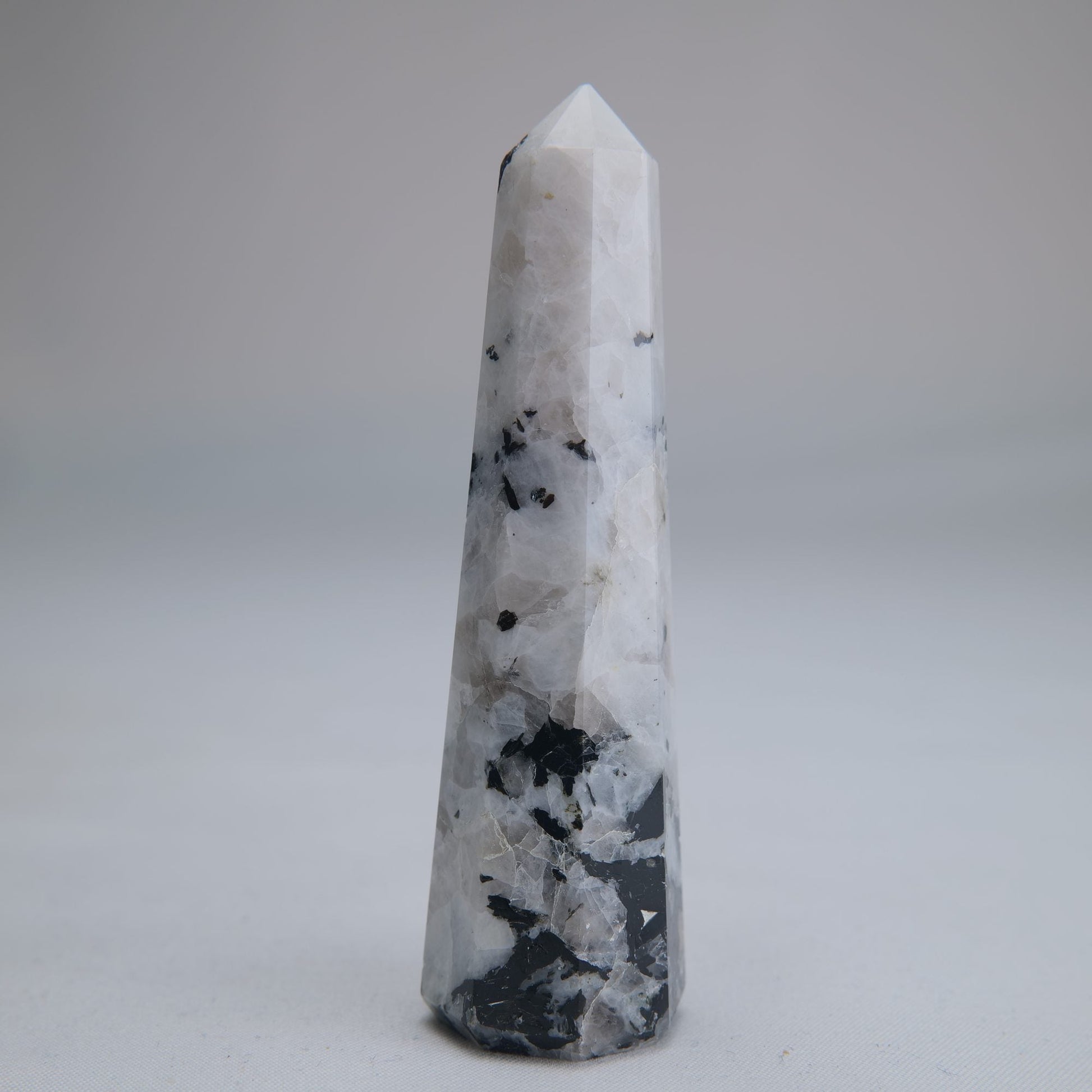 Rainbow Moonstone Obelisk 55g 80mm - Luna Panther
