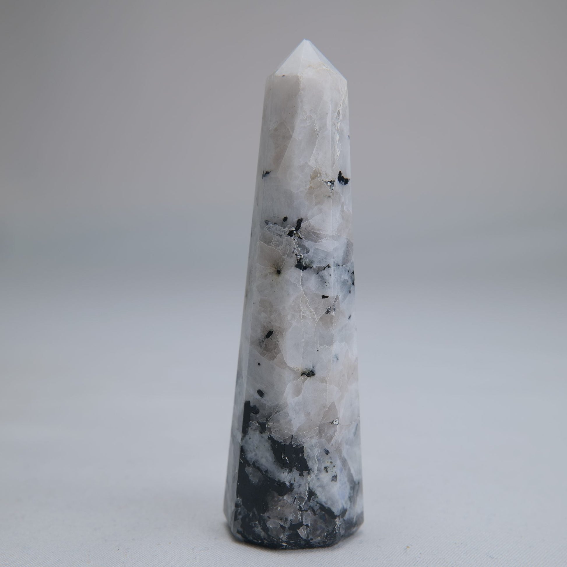 Rainbow Moonstone Obelisk 55g 80mm - Luna Panther