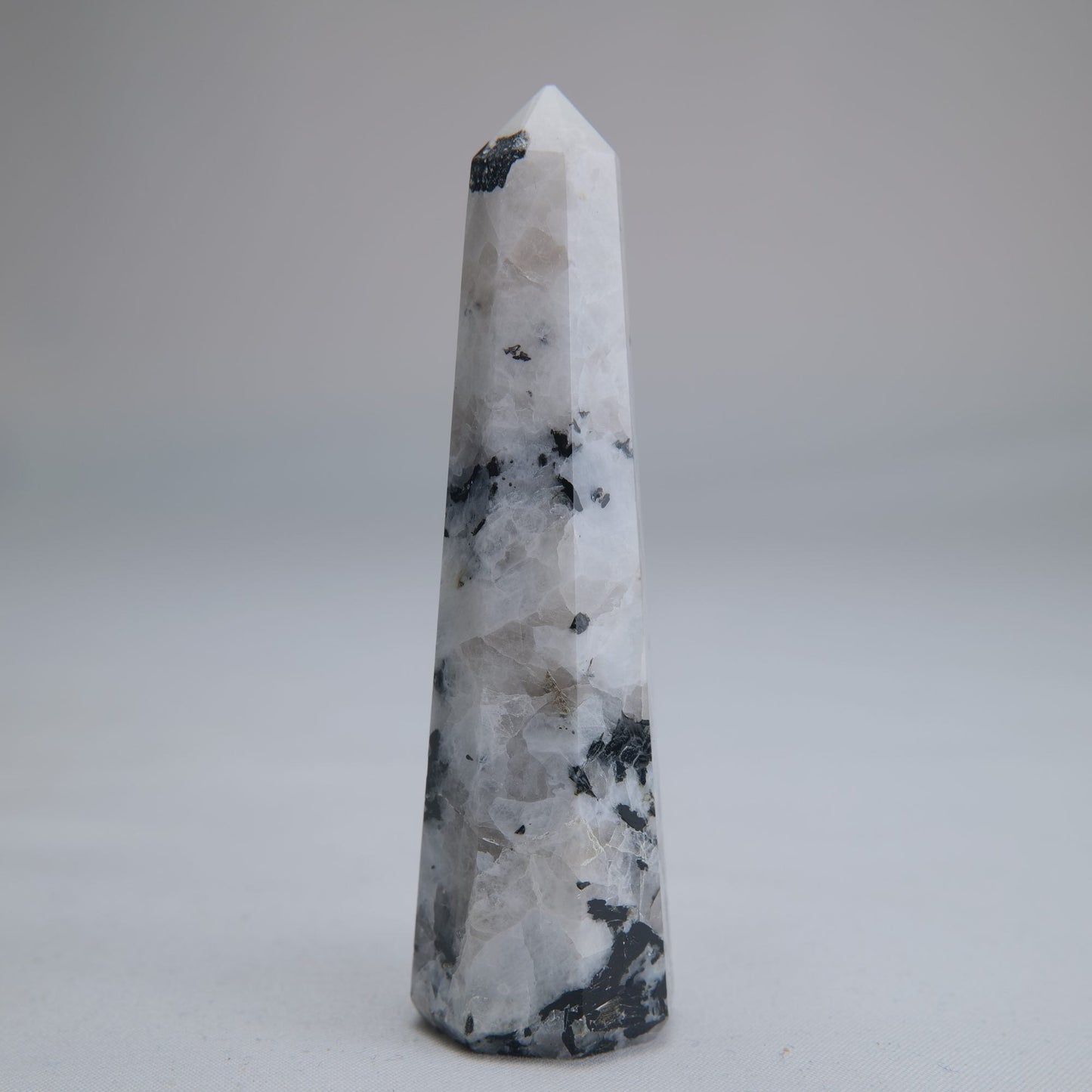 Rainbow Moonstone Obelisk 55g 80mm - Luna Panther