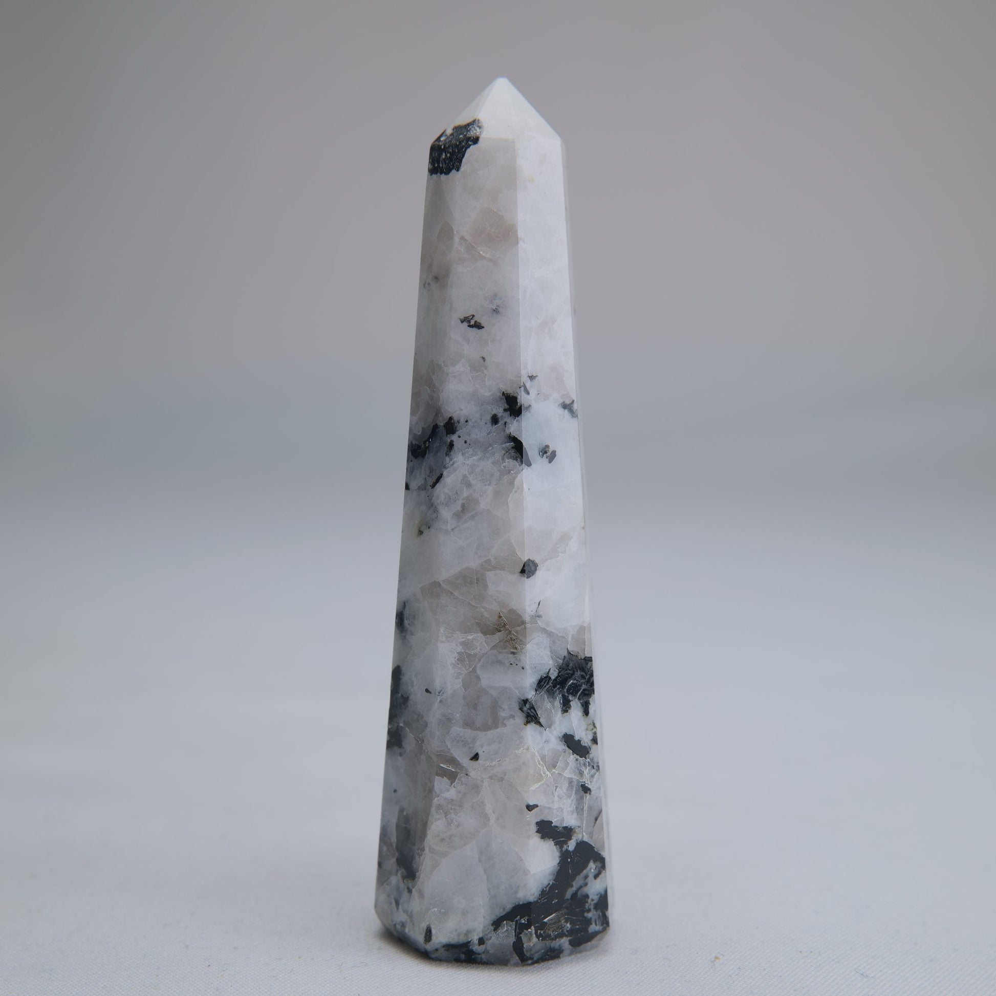 Rainbow Moonstone Obelisk 55g 80mm - Luna Panther