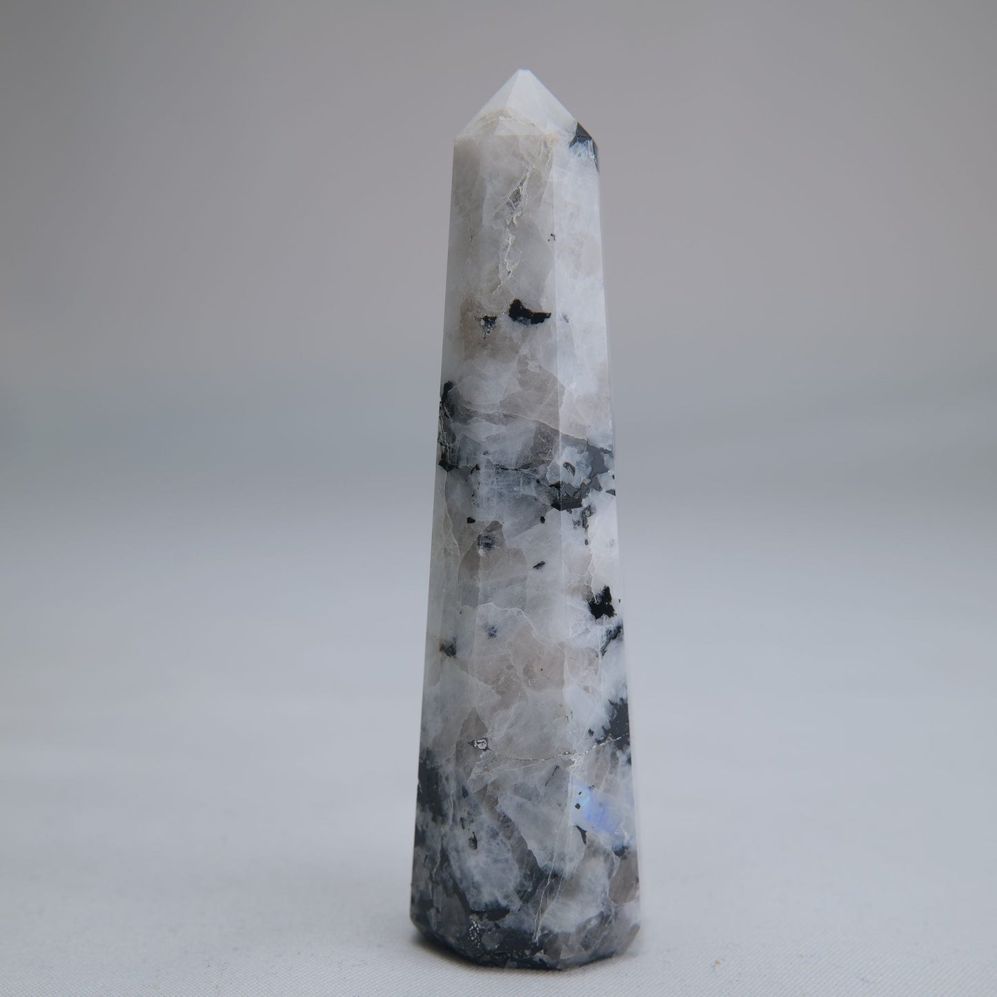 Rainbow Moonstone Obelisk 55g 80mm - Luna Panther