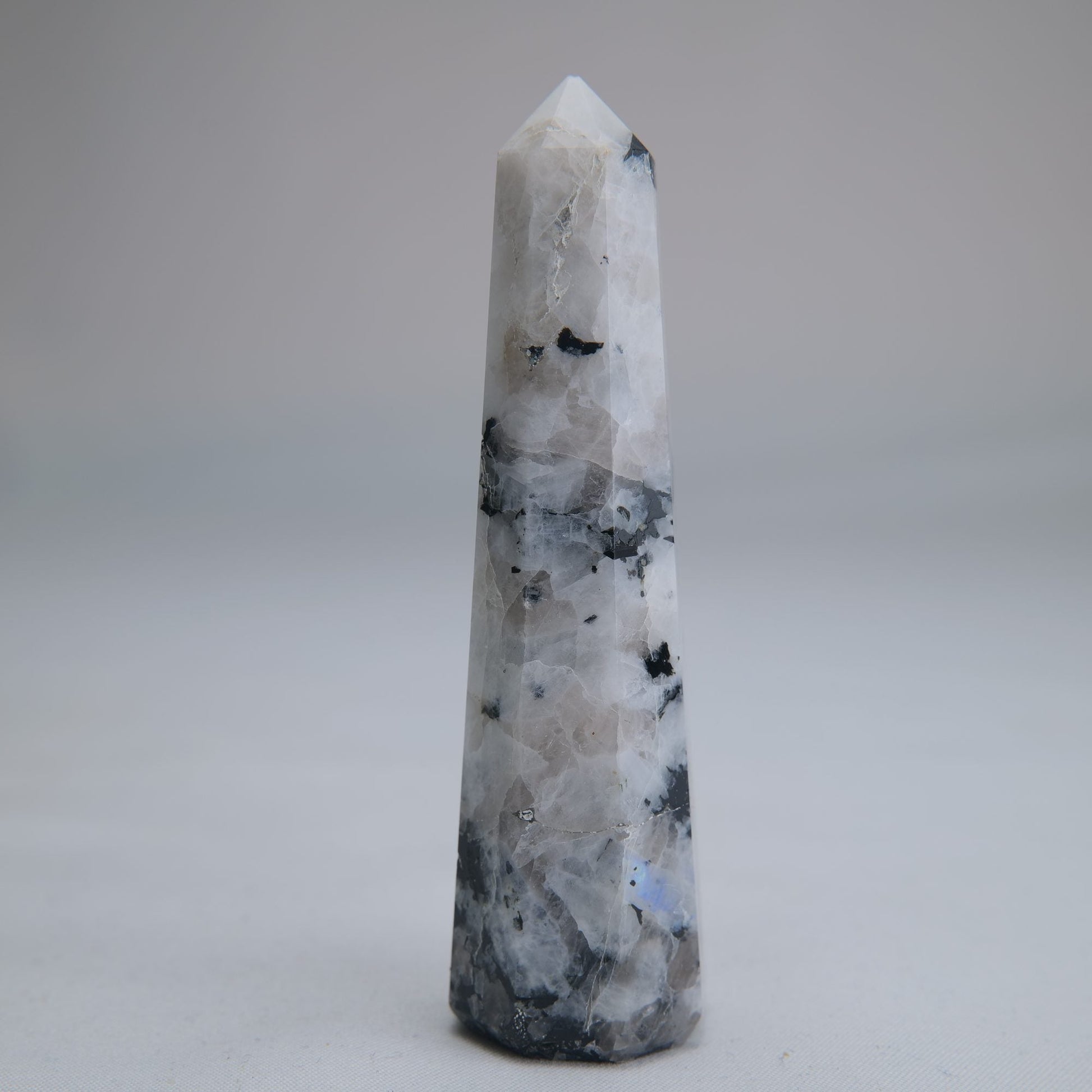 Rainbow Moonstone Obelisk 55g 80mm - Luna Panther
