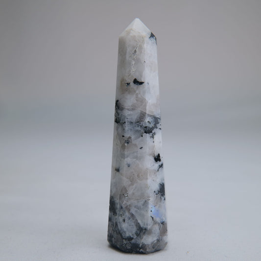 Rainbow Moonstone Obelisk 55g 80mm - Luna Panther