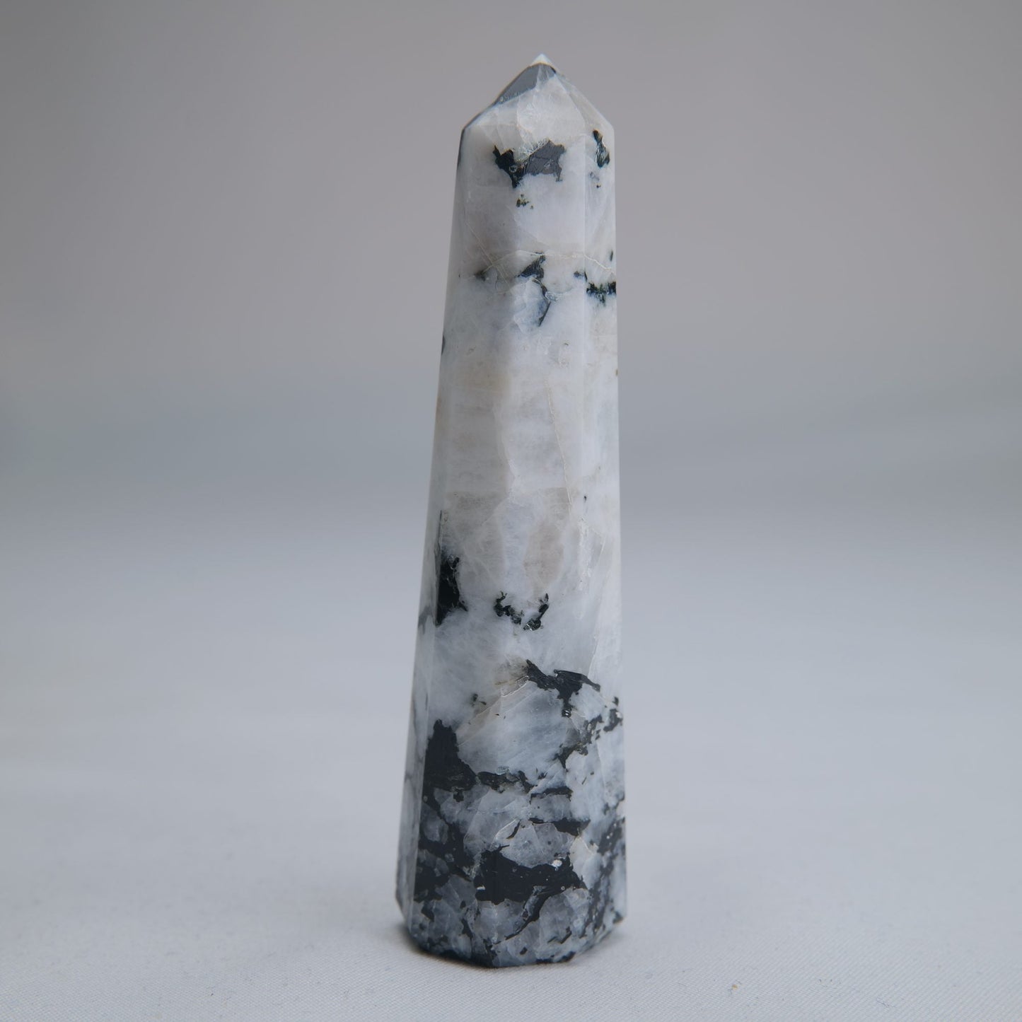 Rainbow Moonstone Obelisk 55g 85mm - Luna Panther