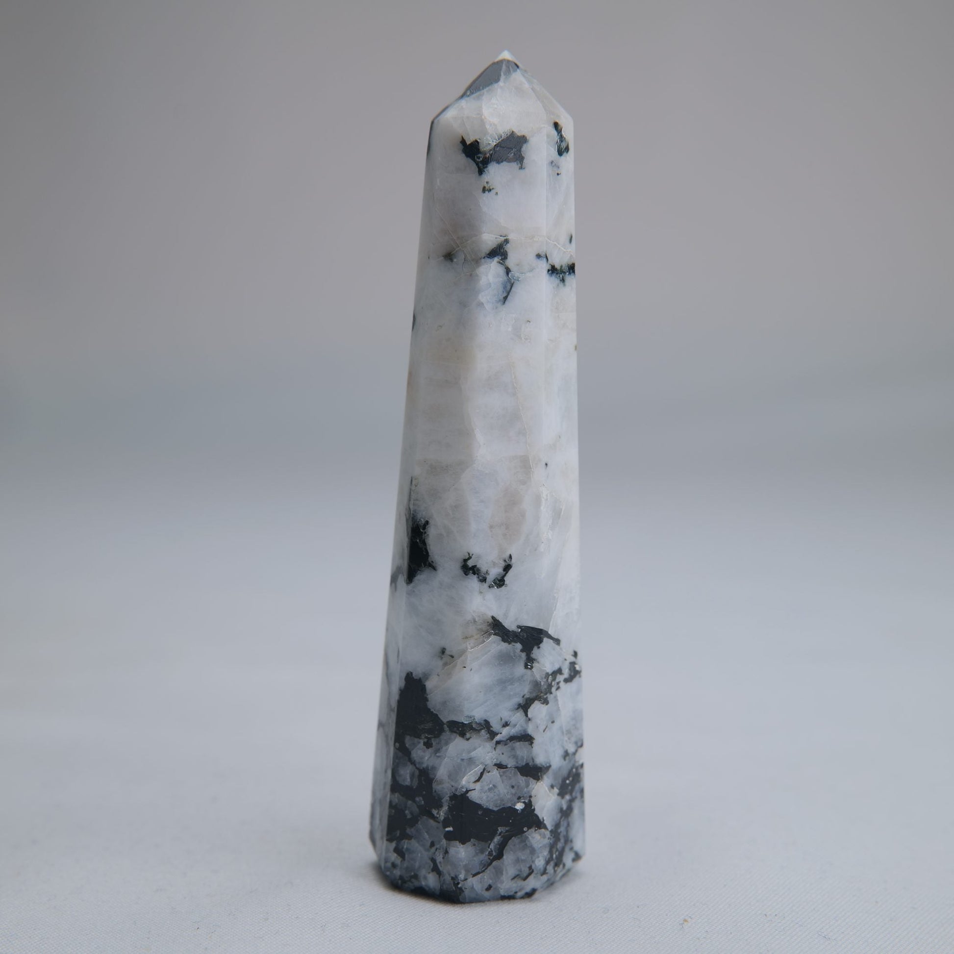 Rainbow Moonstone Obelisk 55g 85mm - Luna Panther
