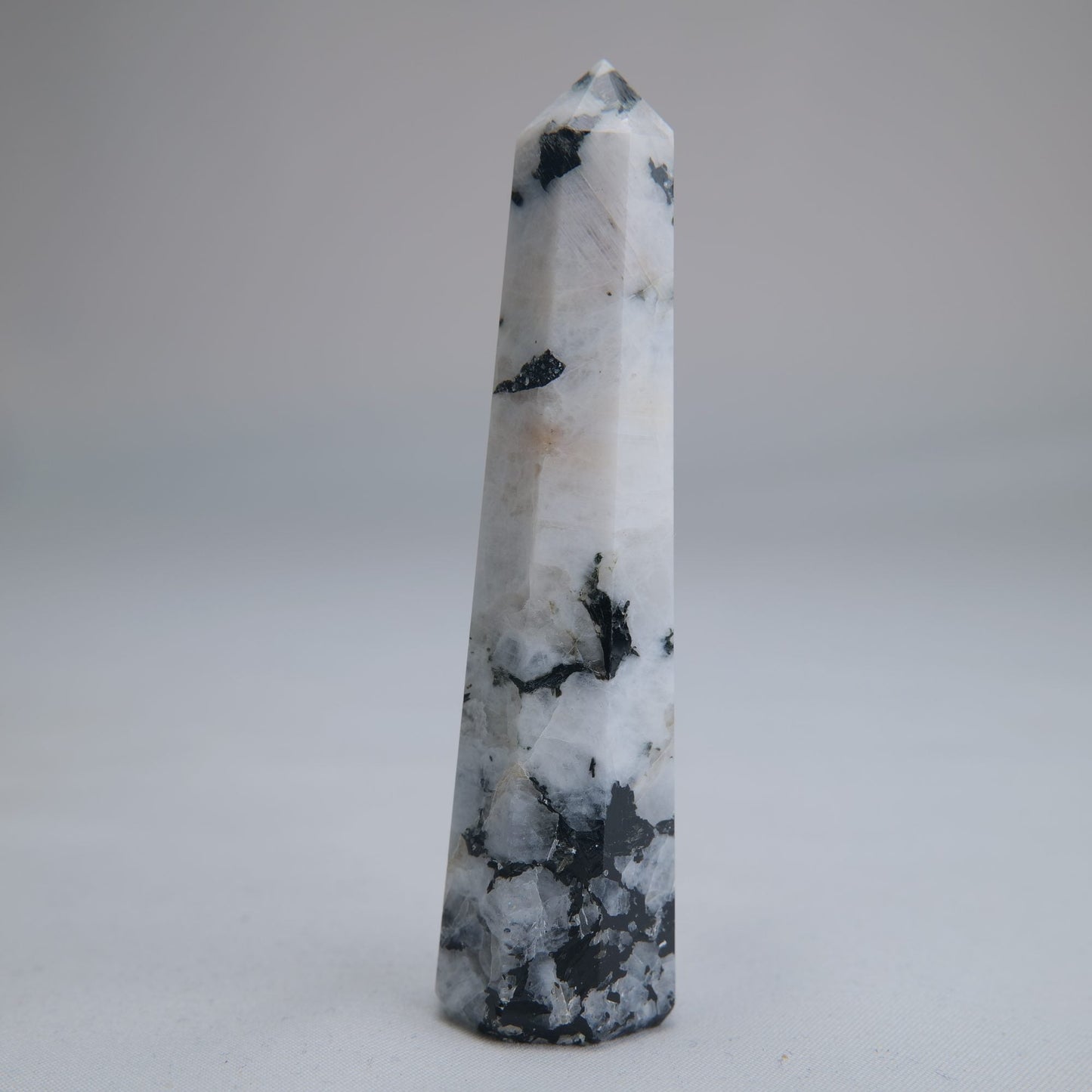 Rainbow Moonstone Obelisk 55g 85mm - Luna Panther