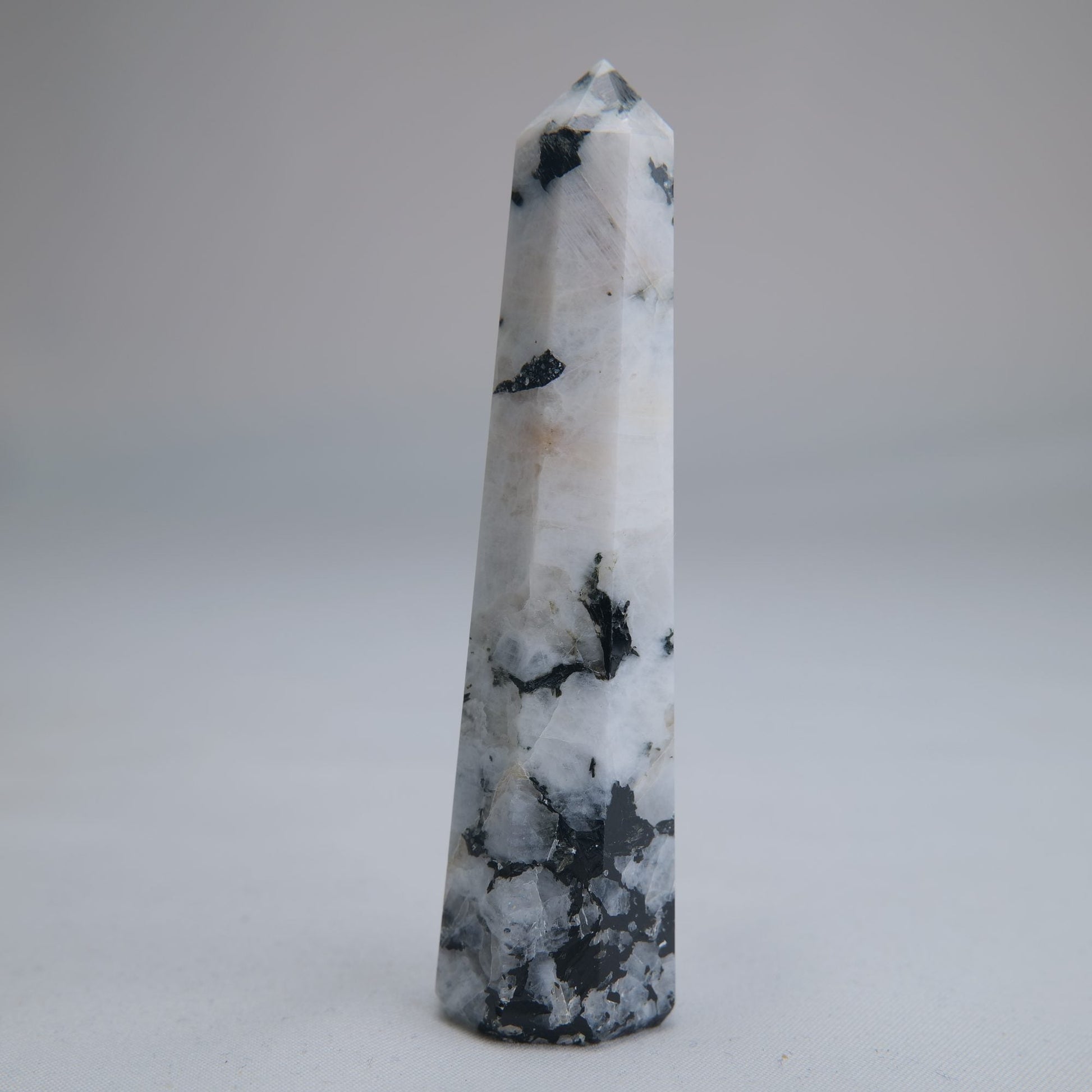 Rainbow Moonstone Obelisk 55g 85mm - Luna Panther