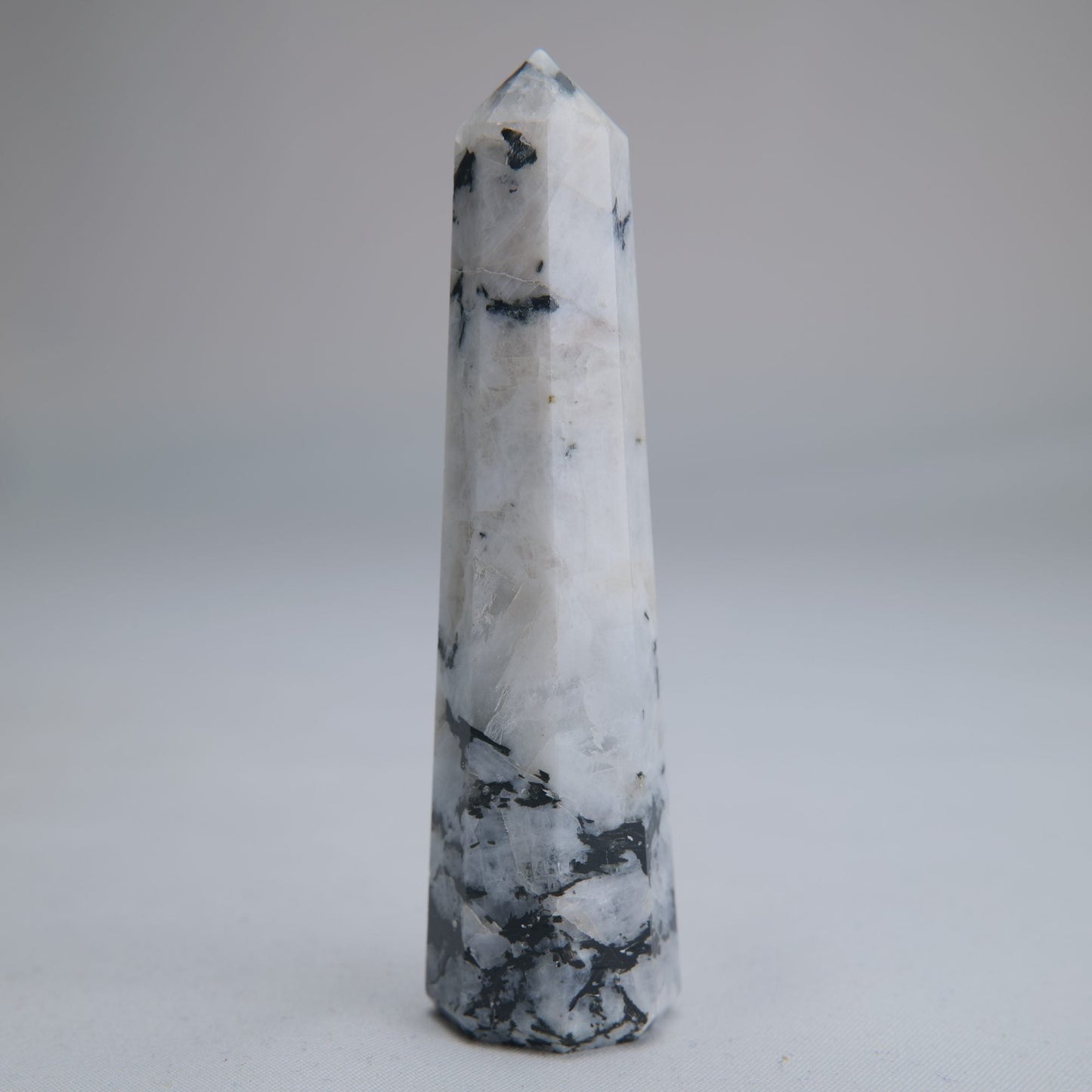 Rainbow Moonstone Obelisk 55g 85mm - Luna Panther