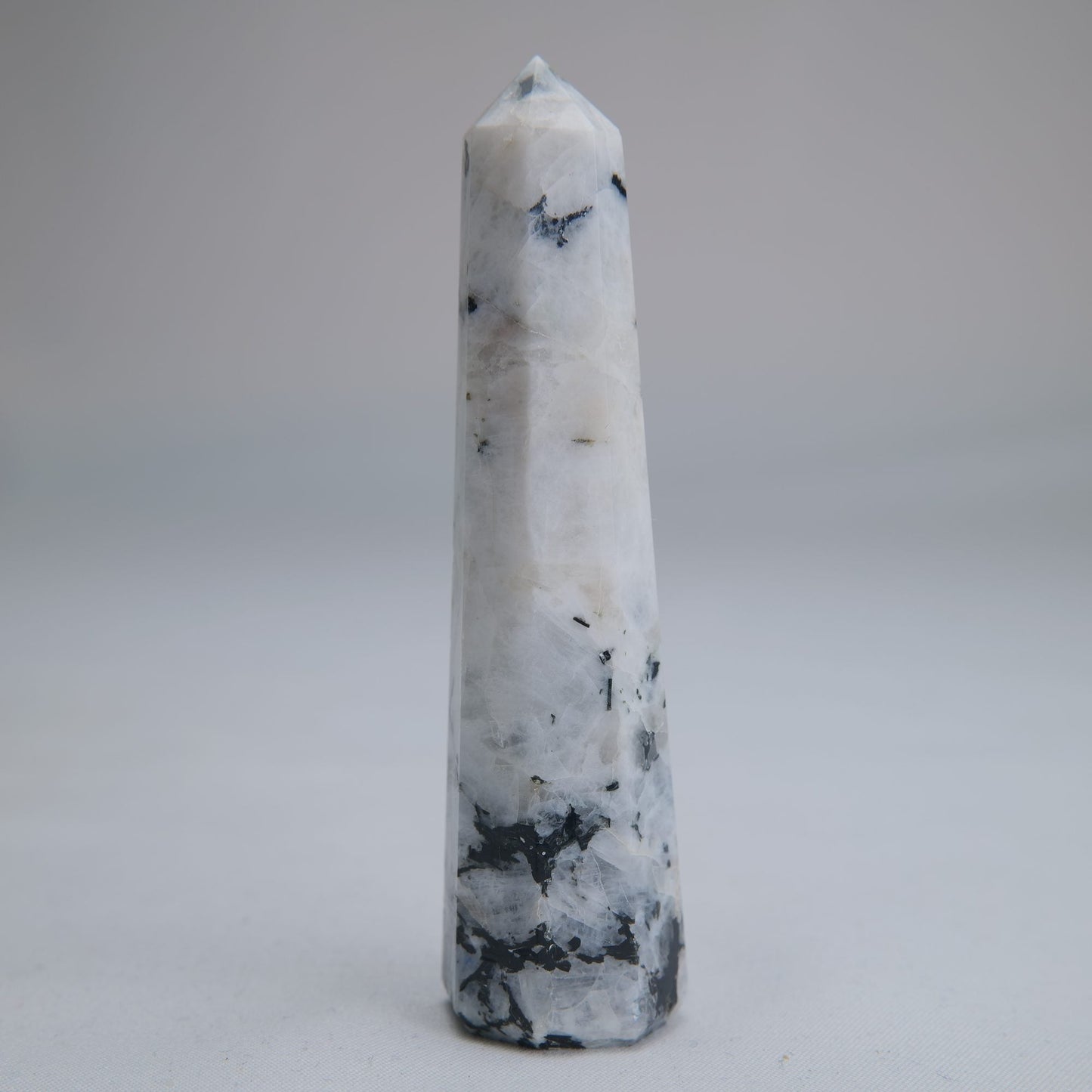 Rainbow Moonstone Obelisk 55g 85mm - Luna Panther