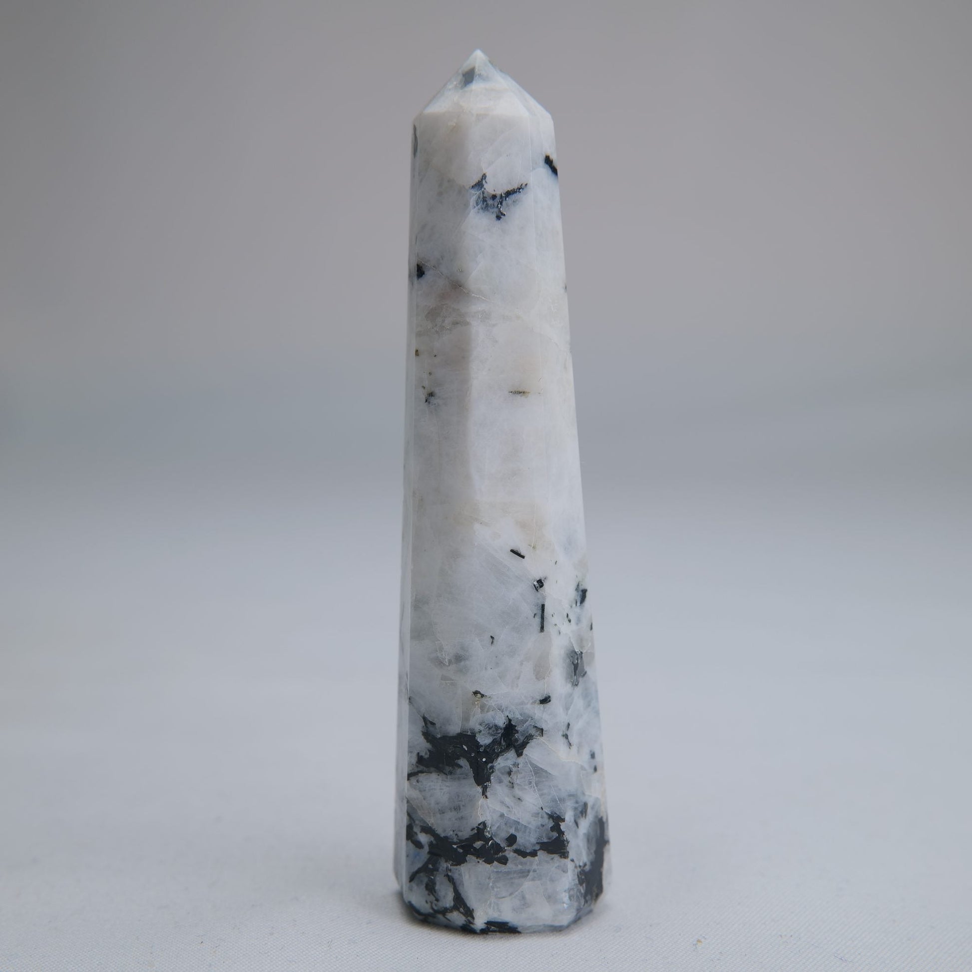 Rainbow Moonstone Obelisk 55g 85mm - Luna Panther