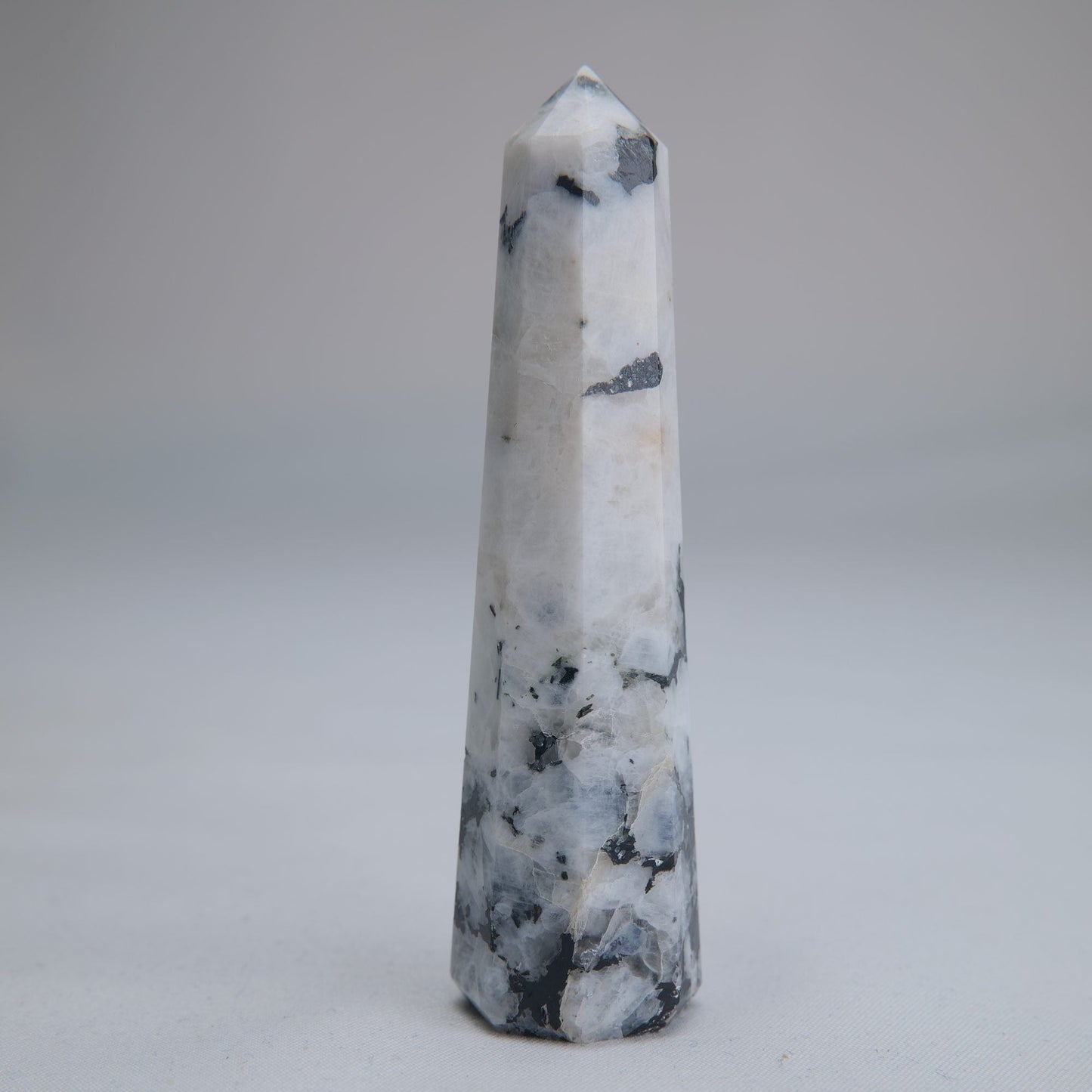 Rainbow Moonstone Obelisk 55g 85mm - Luna Panther