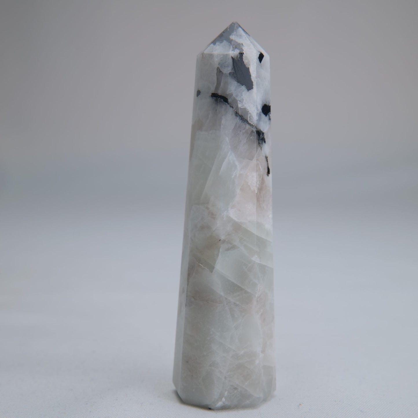 Rainbow Moonstone Obelisk 60g 80mm - Luna Panther