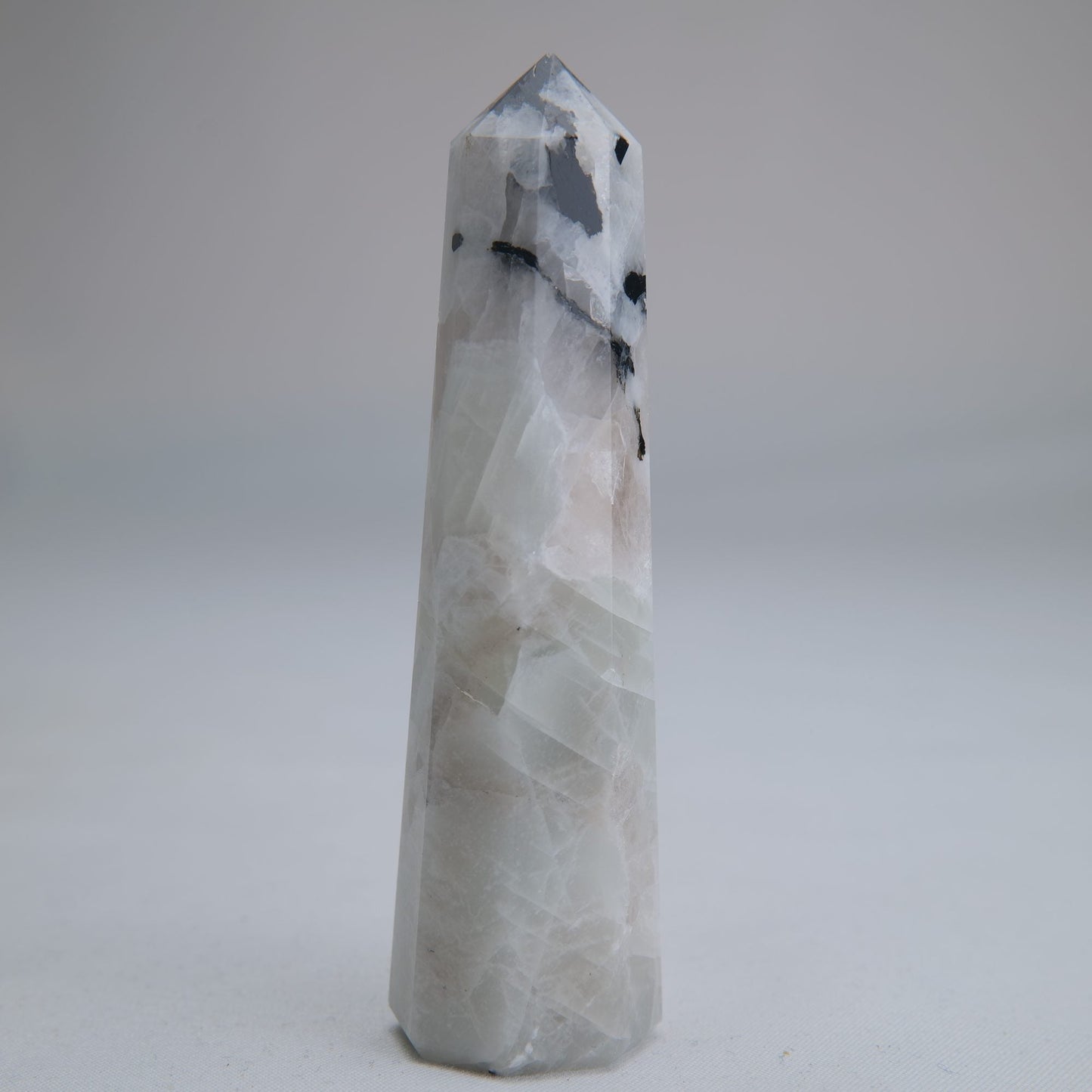 Rainbow Moonstone Obelisk 60g 80mm - Luna Panther