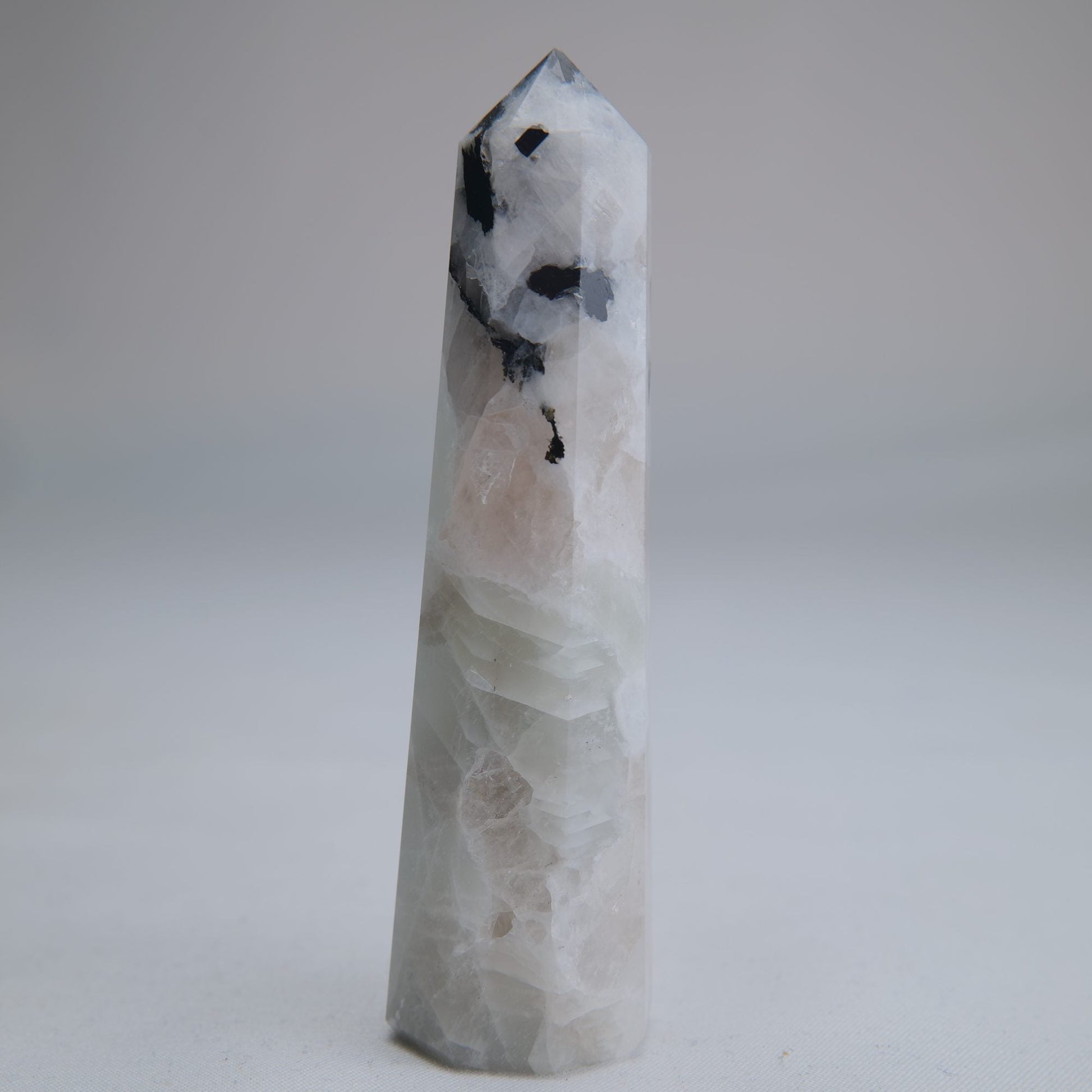 Rainbow Moonstone Obelisk 60g 80mm - Luna Panther