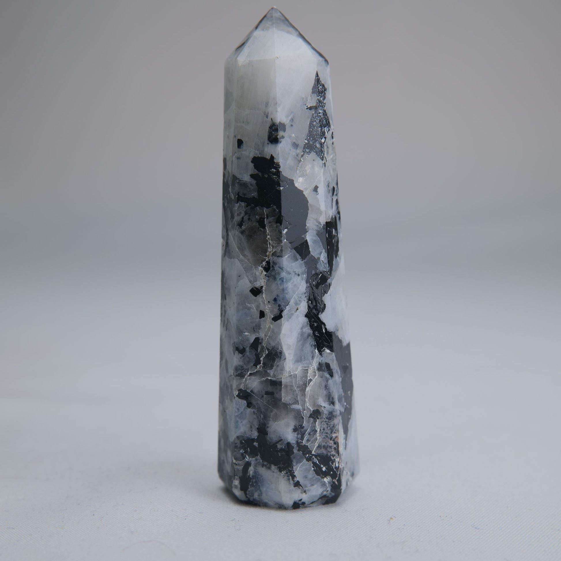 Rainbow Moonstone Obelisk 65g 80mm - Luna Panther