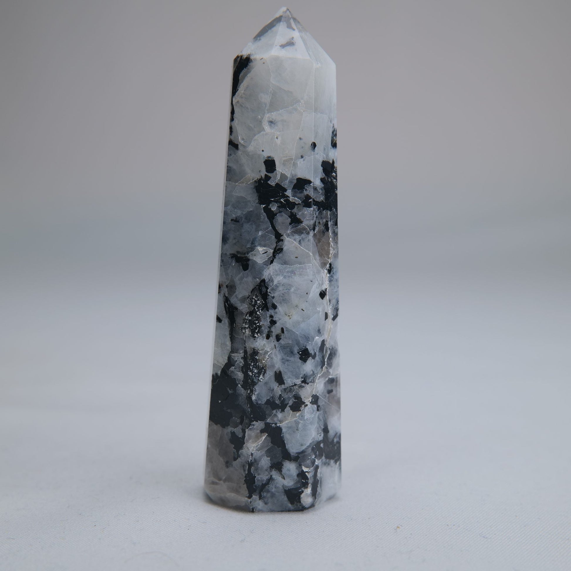 Rainbow Moonstone Obelisk 65g 80mm - Luna Panther