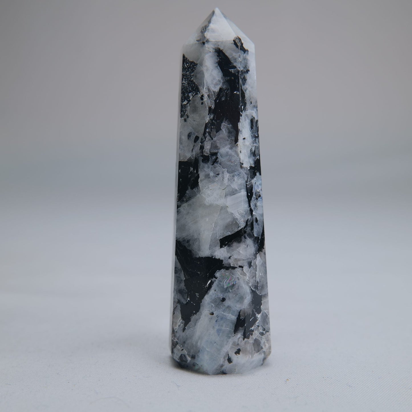 Rainbow Moonstone Obelisk 65g 80mm - Luna Panther