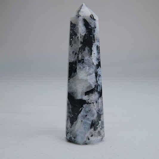 Rainbow Moonstone Obelisk 65g 80mm - Luna Panther