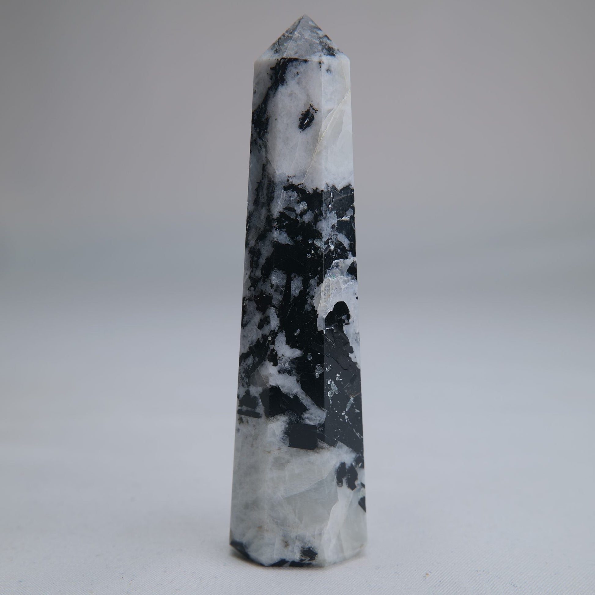 Rainbow Moonstone Obelisk 65g 85mm - Luna Panther