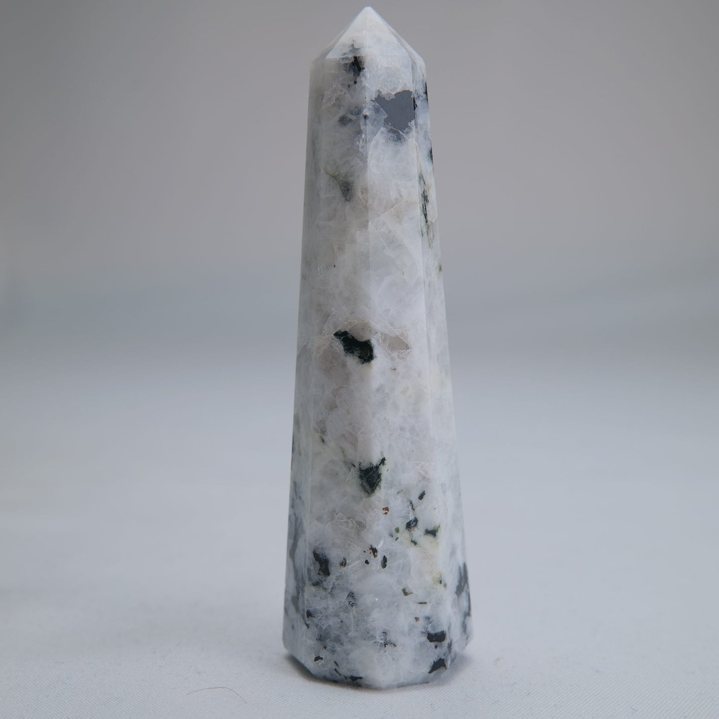Rainbow Moonstone Obelisk 65g 85mm - Luna Panther