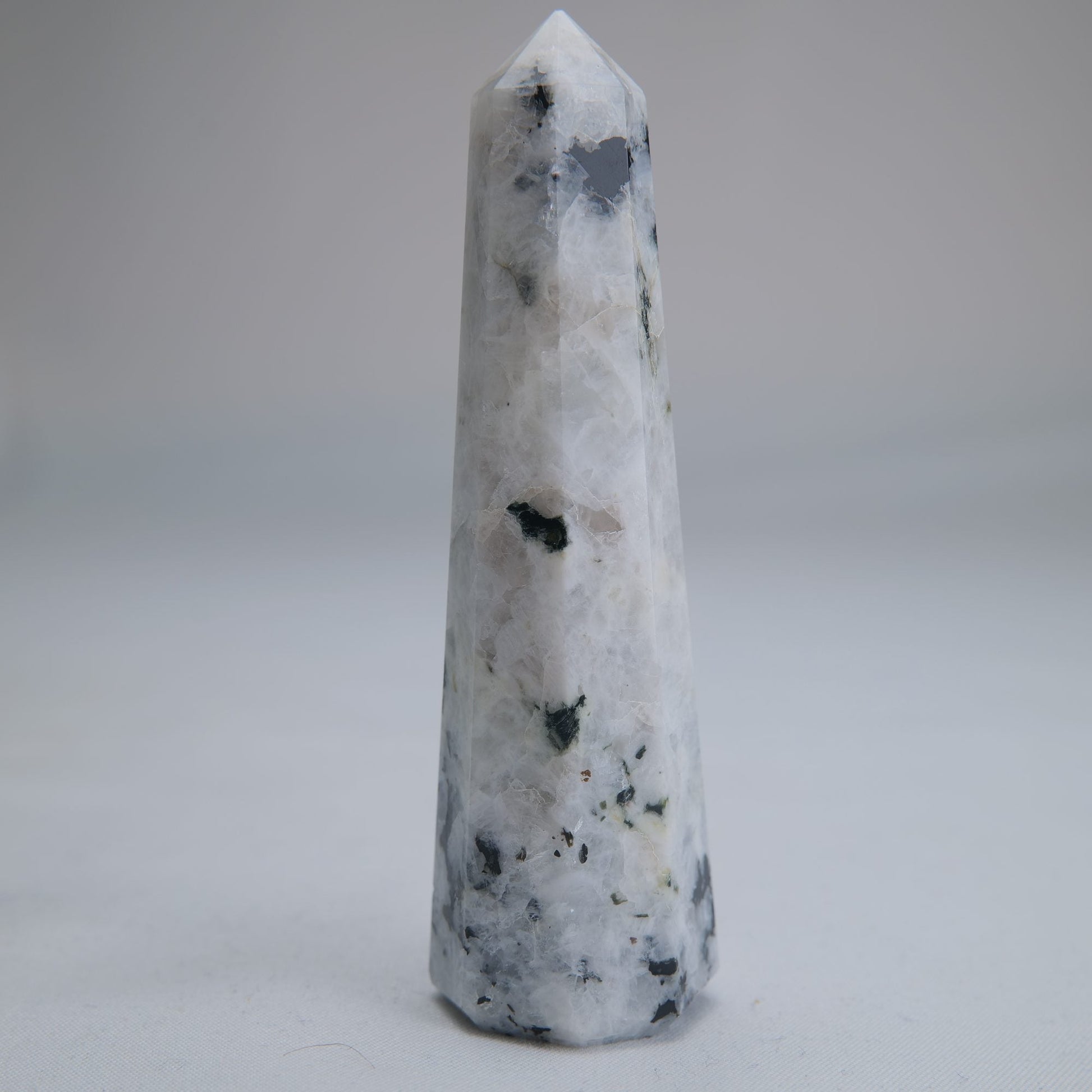 Rainbow Moonstone Obelisk 65g 85mm - Luna Panther