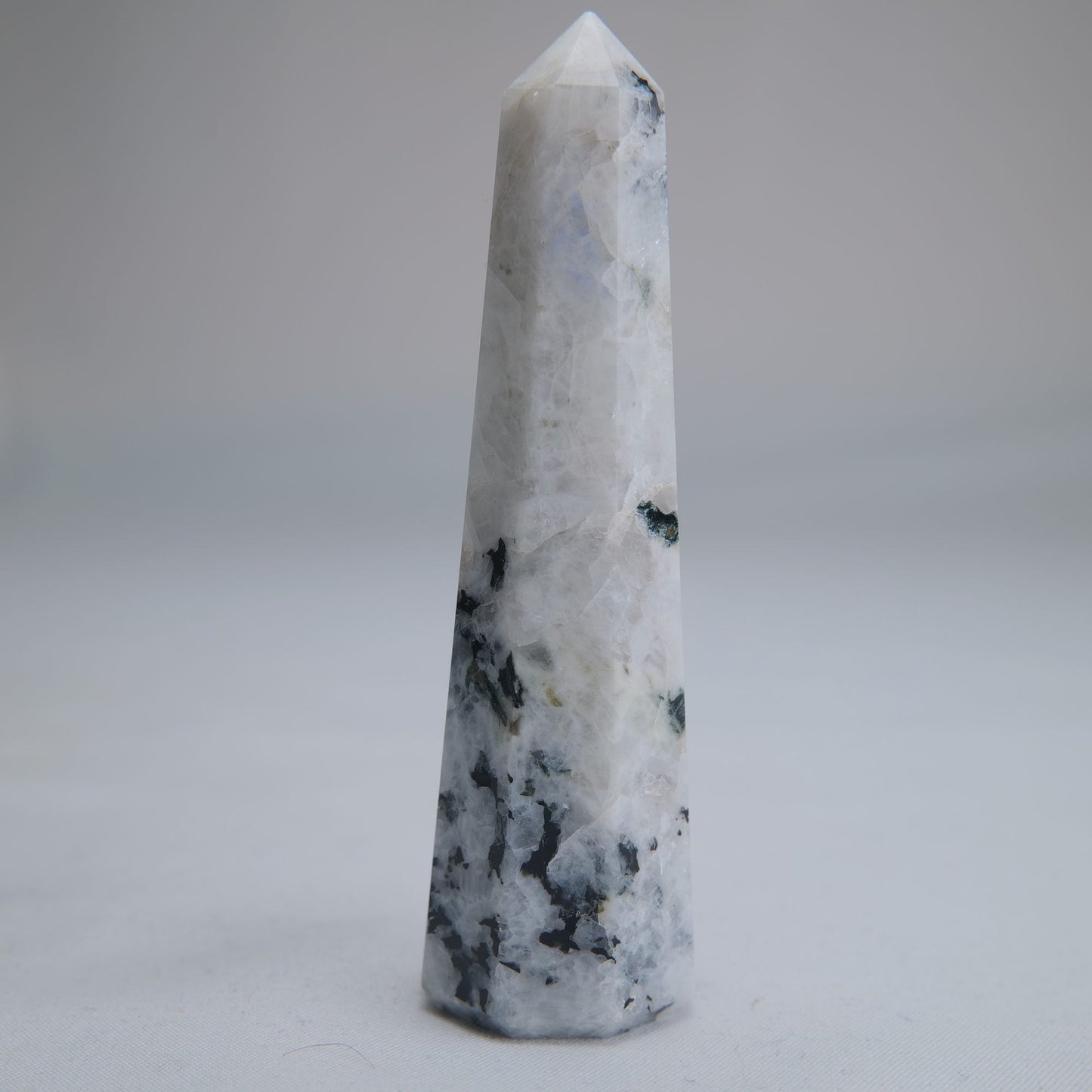 Rainbow Moonstone Obelisk 65g 85mm - Luna Panther