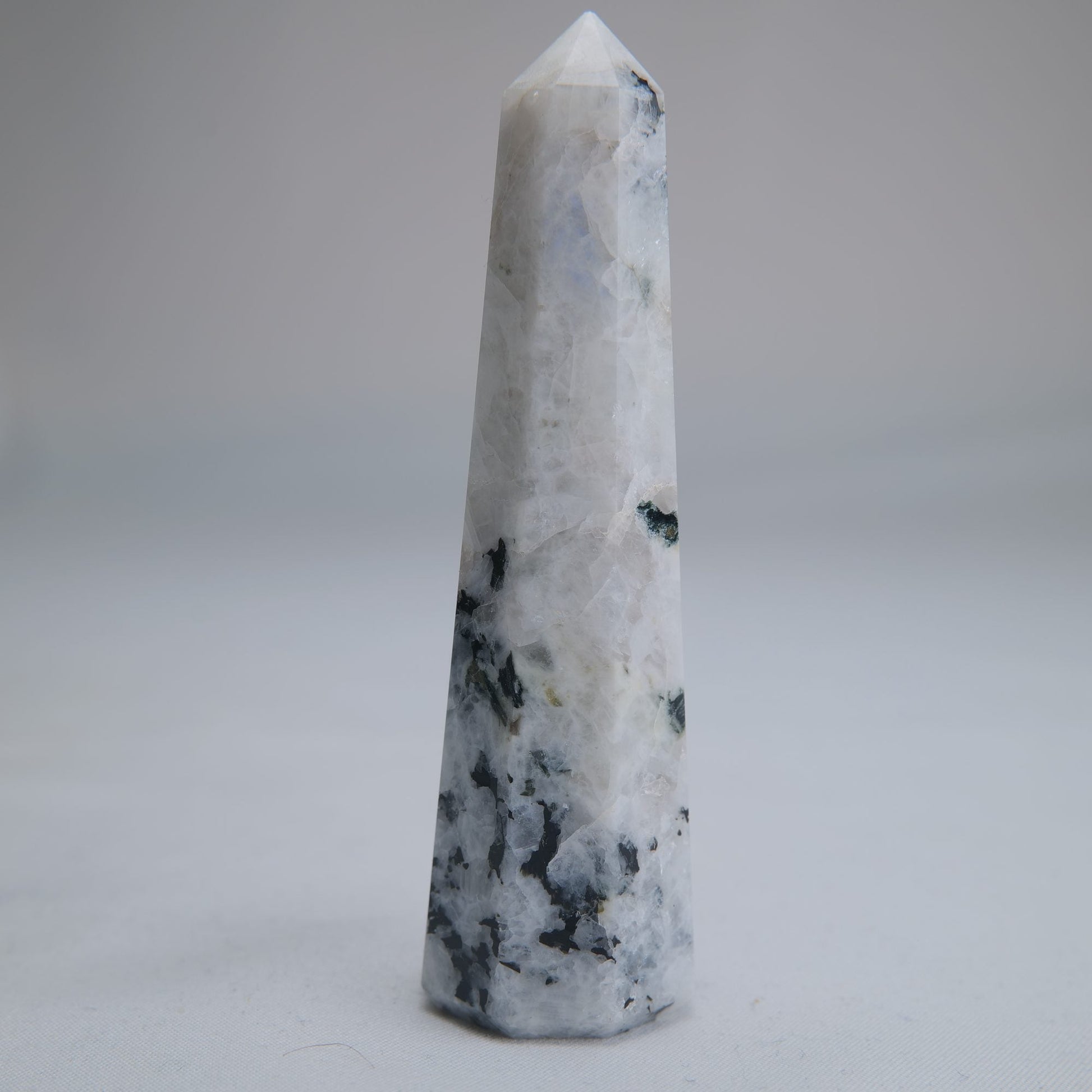 Rainbow Moonstone Obelisk 65g 85mm - Luna Panther