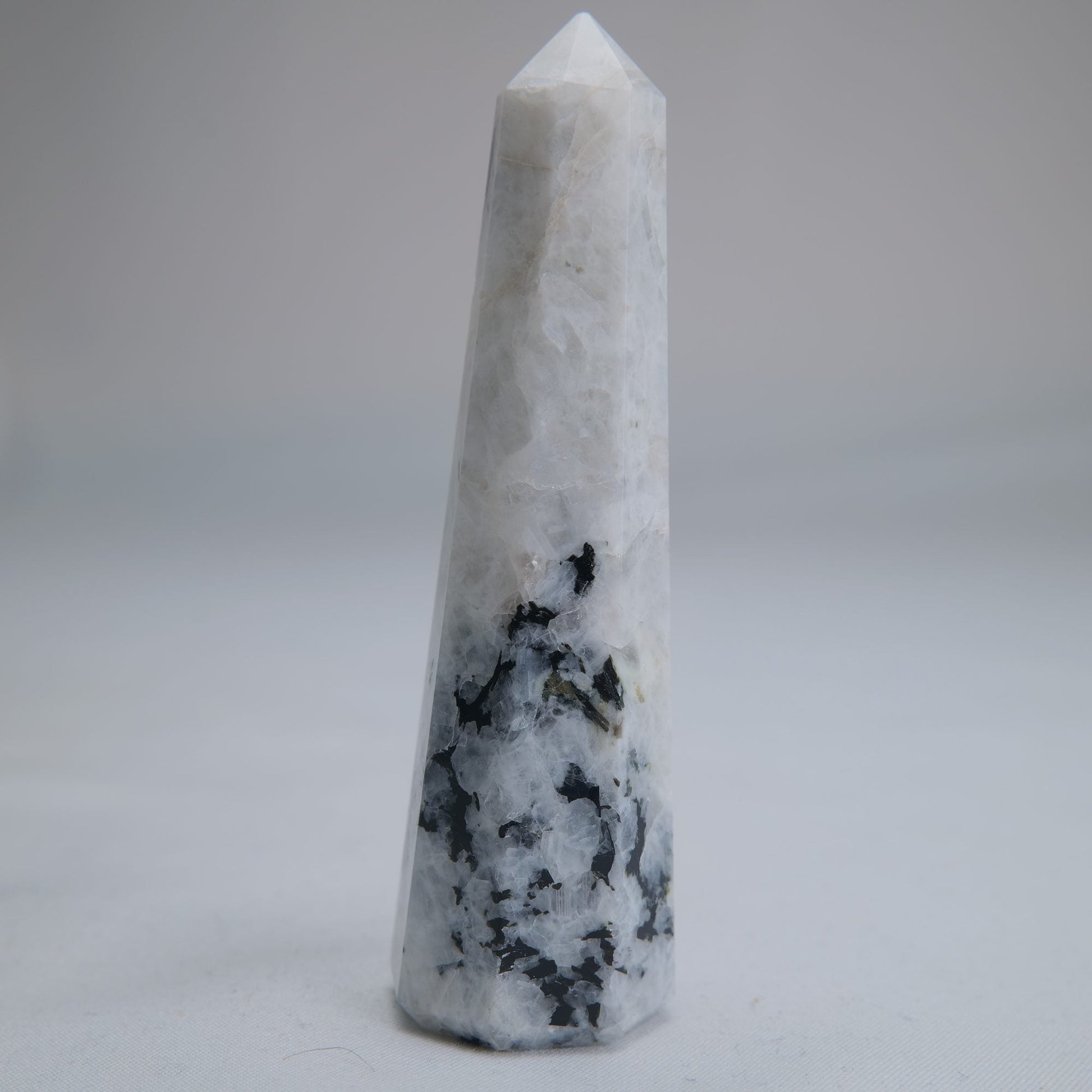 Rainbow Moonstone Obelisk 65g 85mm - Luna Panther