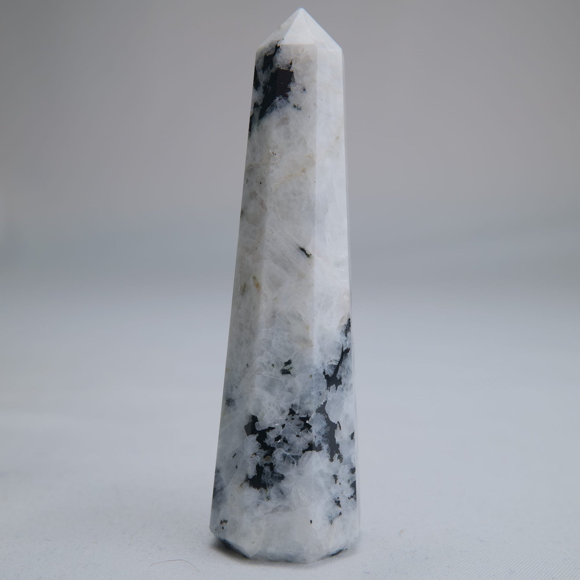 Rainbow Moonstone Obelisk 65g 85mm - Luna Panther